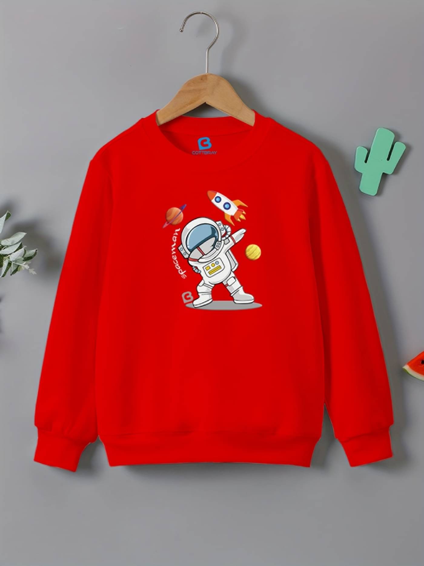     			NASTYKID Pack of 1 Boys Fleece Sweatshirt ( Red )