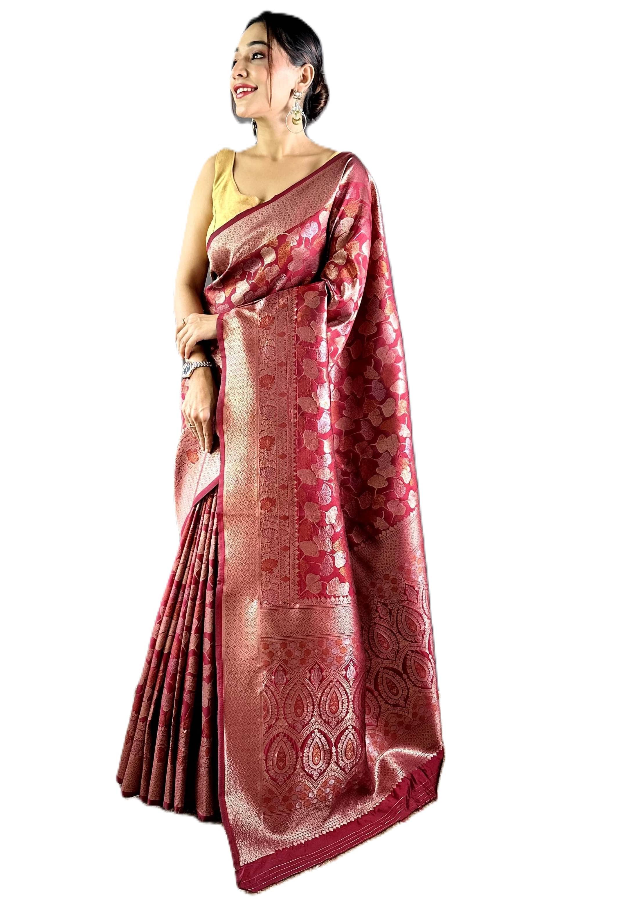     			PANZORA Silk Solid Regular Saree Without Blouse Piece ( Pink )
