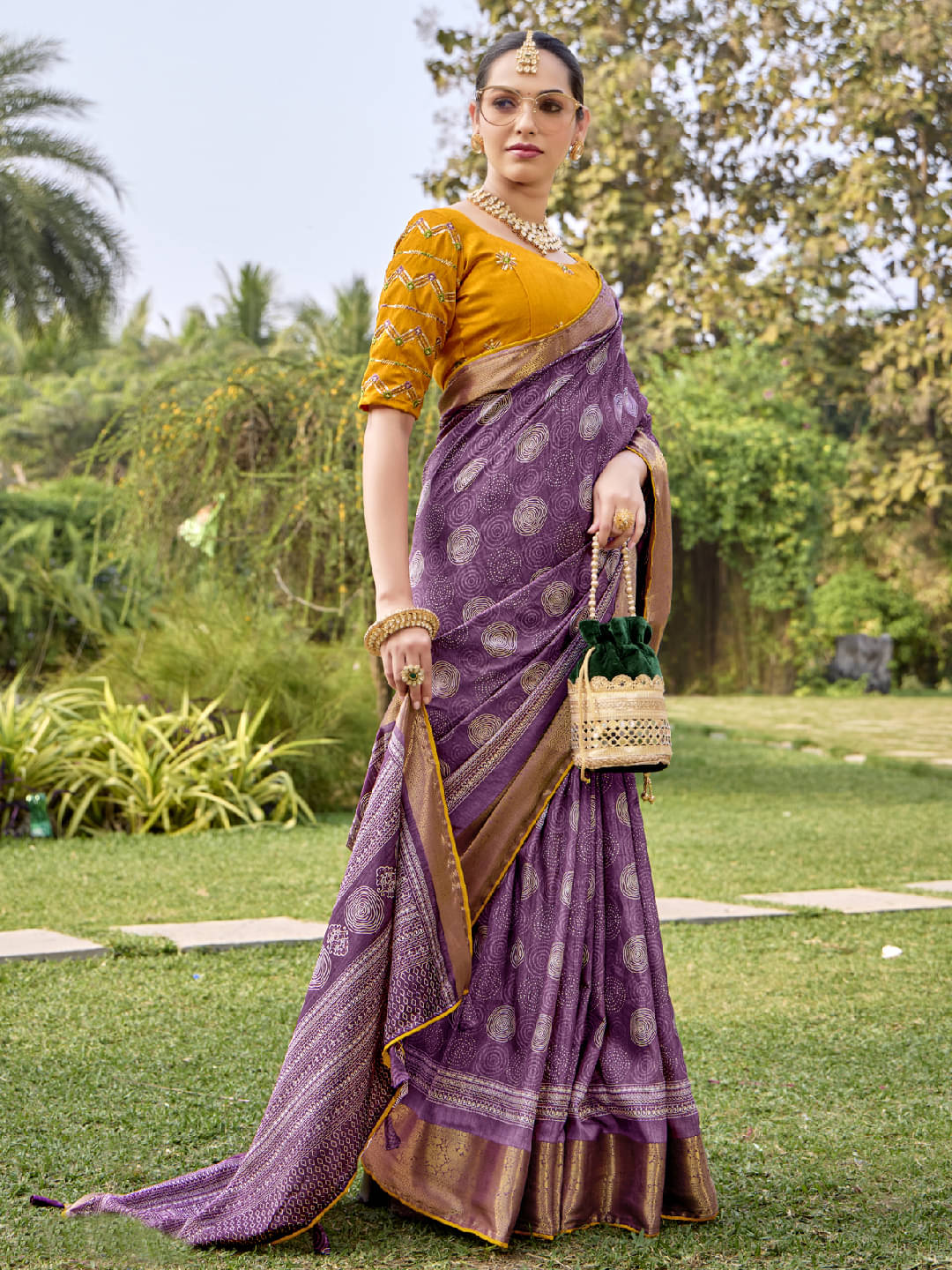 PANZORA Silk Solid Regular Saree Without Blouse Piece ( Purple )     			PANZORA Silk Solid Regular Saree Without Blouse Piece ( Purple )