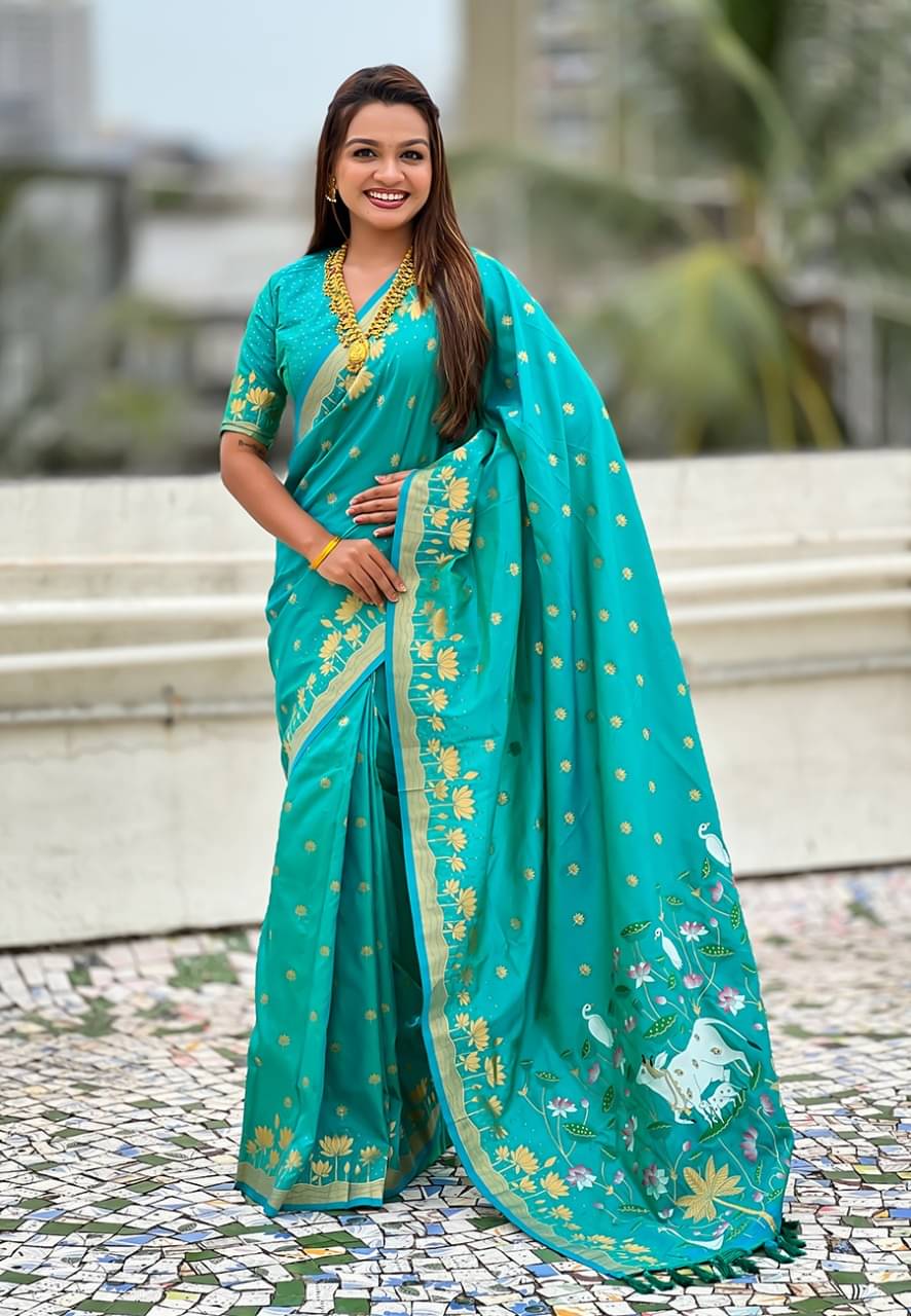     			PANZORA Silk Solid Regular Saree Without Blouse Piece ( Multicolor 5 )