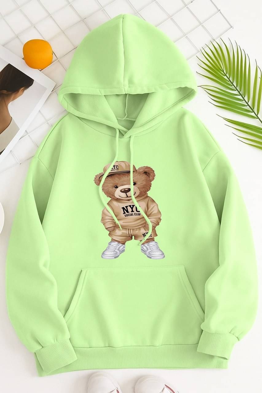     			PERSONALITEE Fleece Hooded Men's Sweatshirt - Mint Green ( Pack of 1 )