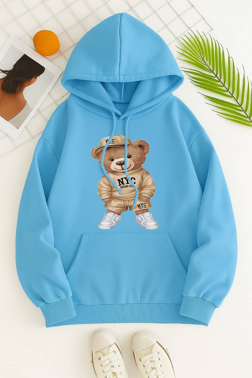     			PERSONALITEE Fleece Hooded Men's Sweatshirt - Light Blue ( Pack of 1 )