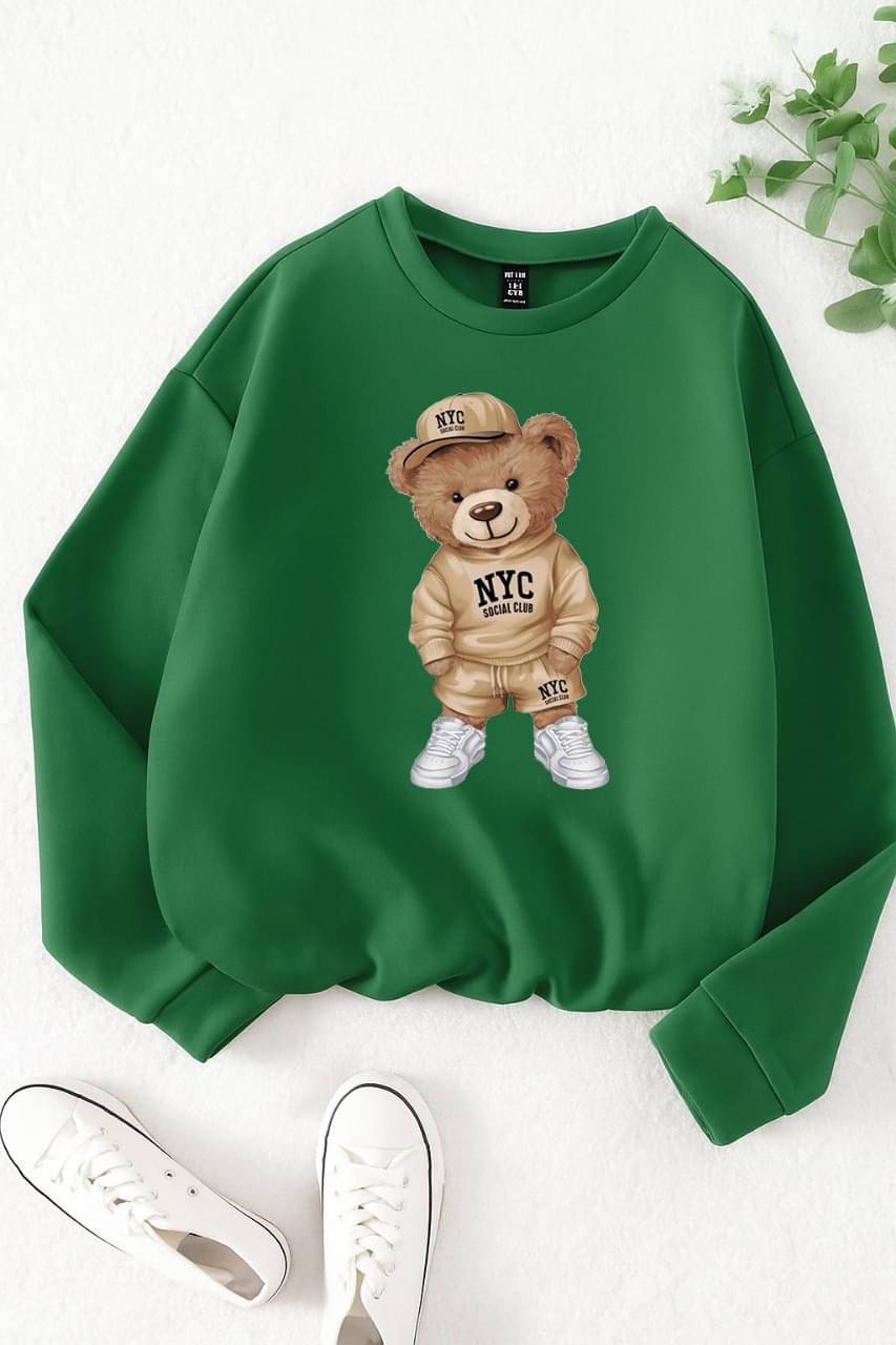    			PERSONALITEE Fleece Round Neck Men's Sweatshirt - Green ( Pack of 1 )