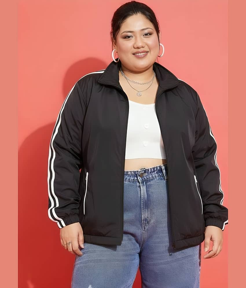 PLUS PARADISE Women Bomber Jacket ( Black ) - Jackets & Coats | Buy online on ZillyBuy