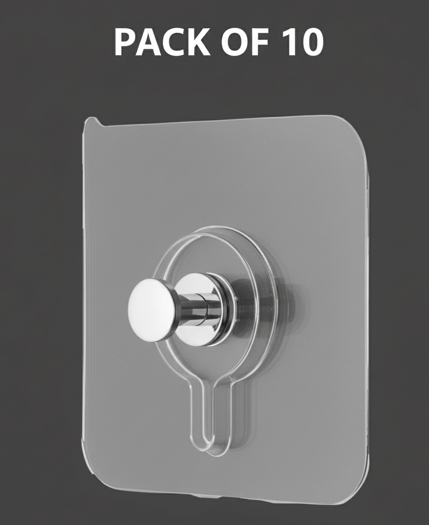     			Pack of 10 Self-Adhesive Frame Hooks | Strong Wall Mount Sticky Hooks for Hanging Photo Frames, Keys, Lightweight Items | No Drill Damage-Free Hooks for Home & Office