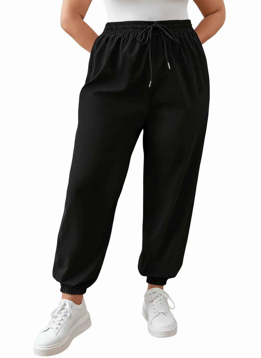     			Posu Trendz Women Cotton Blend Casual Trousers ( Black )