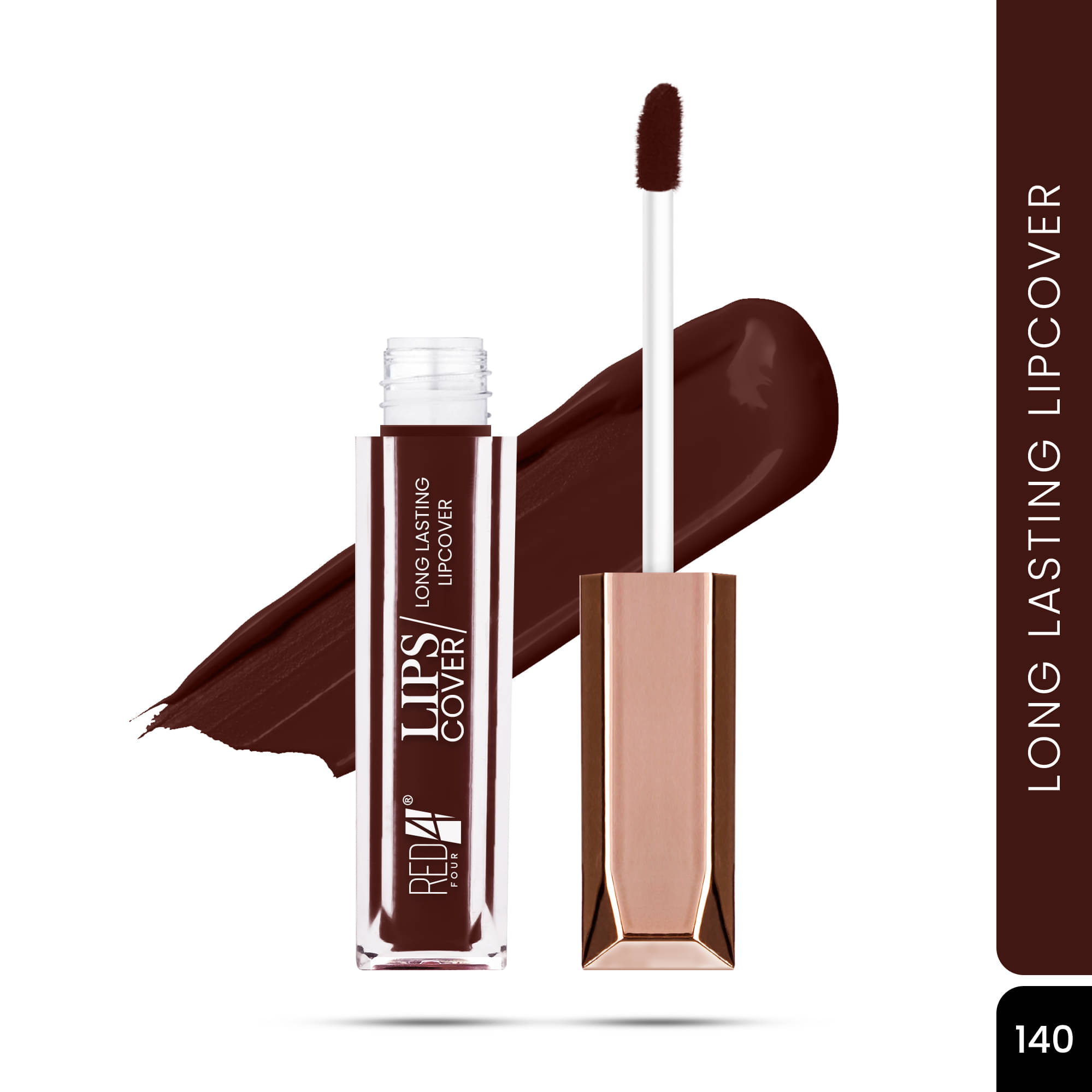     			RED 4 Deep Chocolate Brown Matte Transferproof Liquid Lipstick ( Pack of 1 )