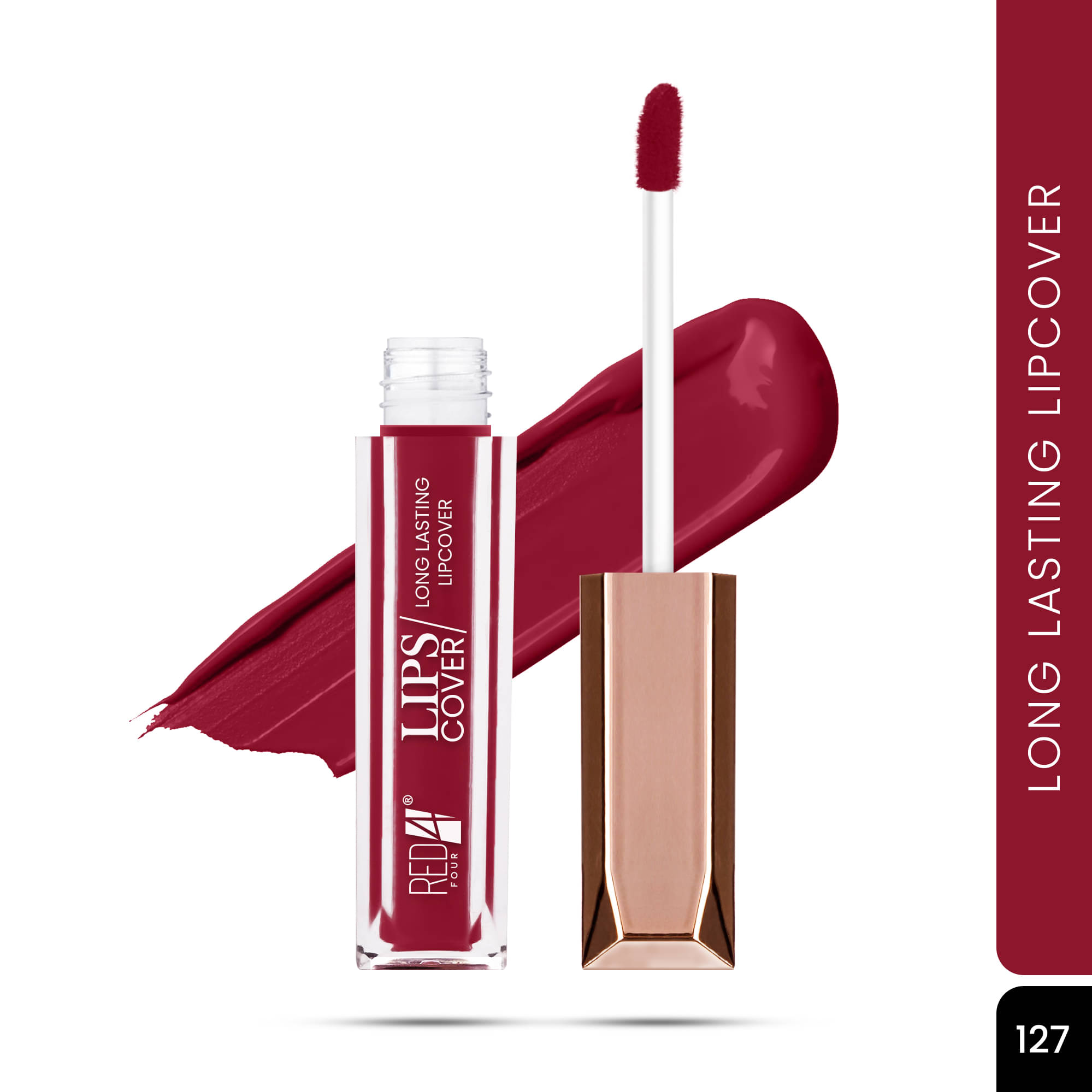     			RED 4 Deep Pink Matte Transferproof Liquid Lipstick ( Pack of 1 )