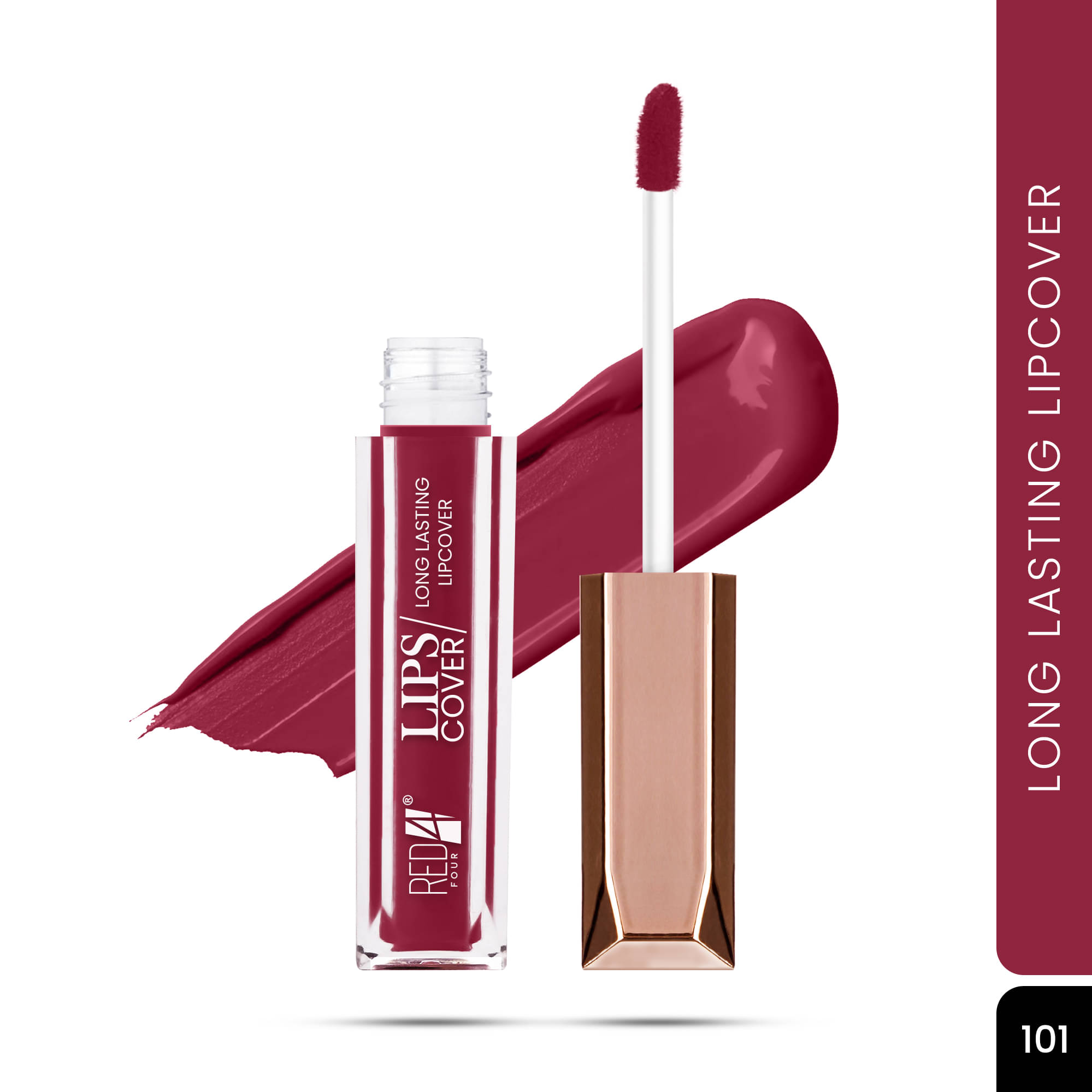     			RED 4 Deep Pink Matte Transferproof Liquid Lipstick ( Pack of 1 )