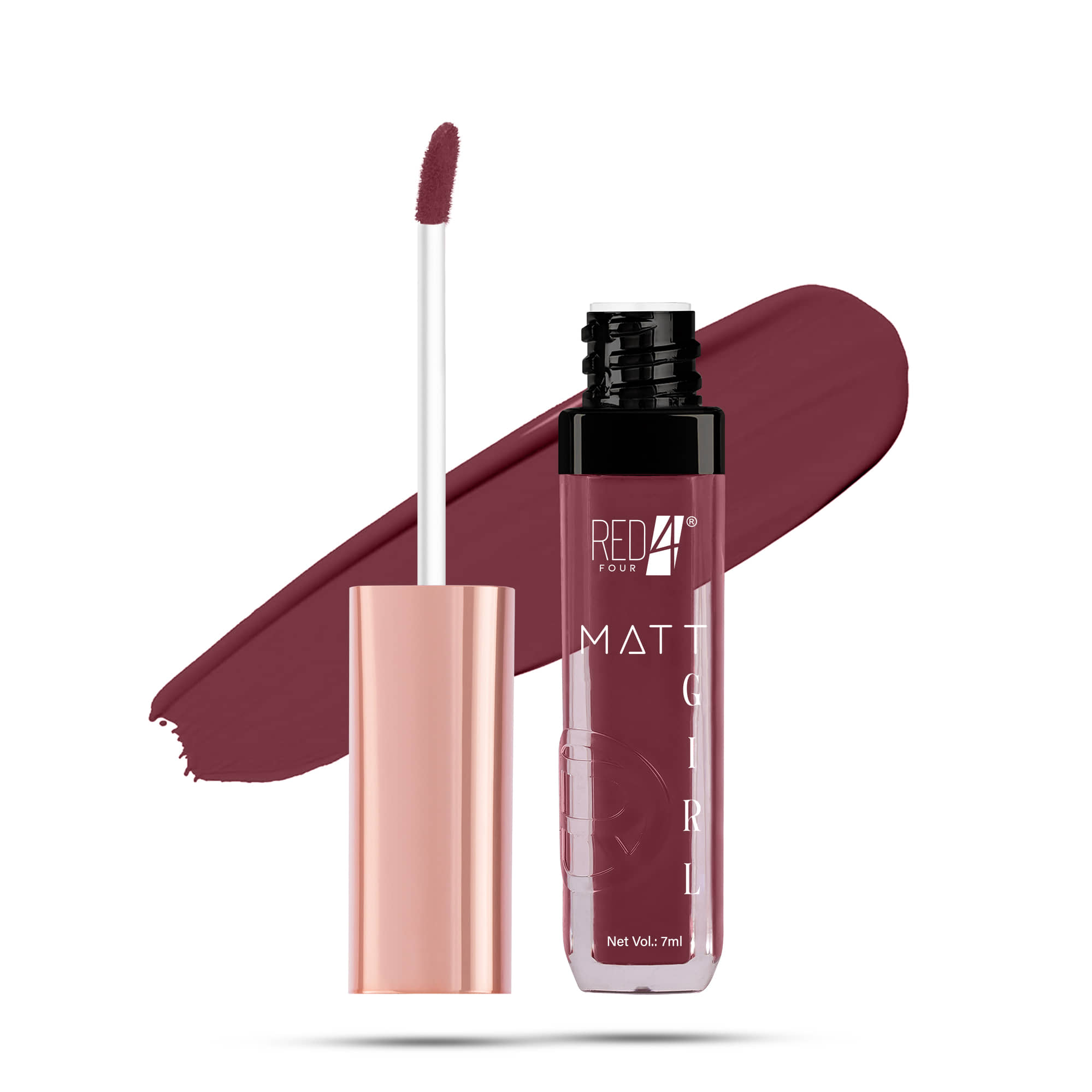 RED 4 Light Nude Matte Long Lasting Liquid Lipstick ( Pack of 1 )