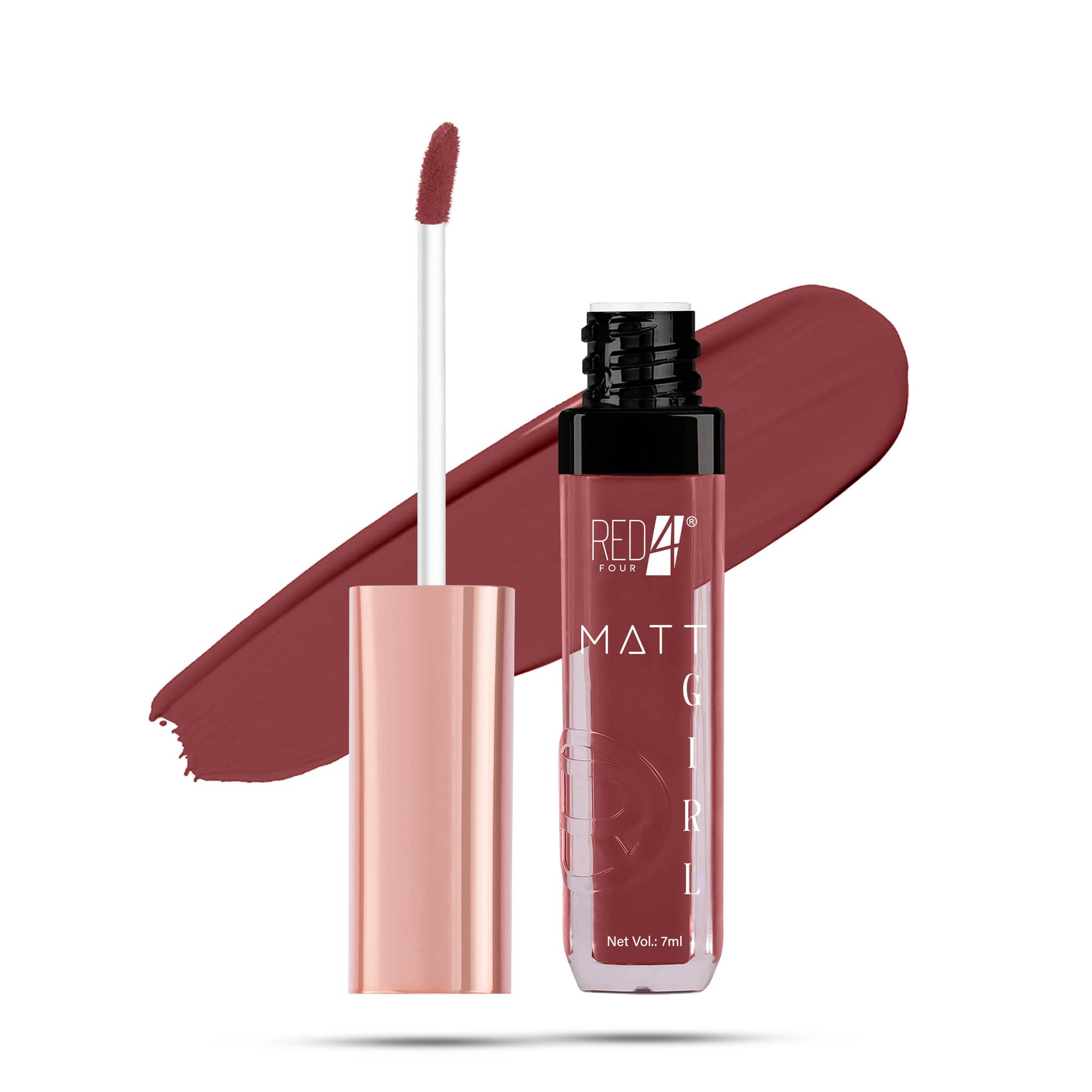 RED 4 Light Nude Matte Long Lasting Liquid Lipstick ( Pack of 1 )