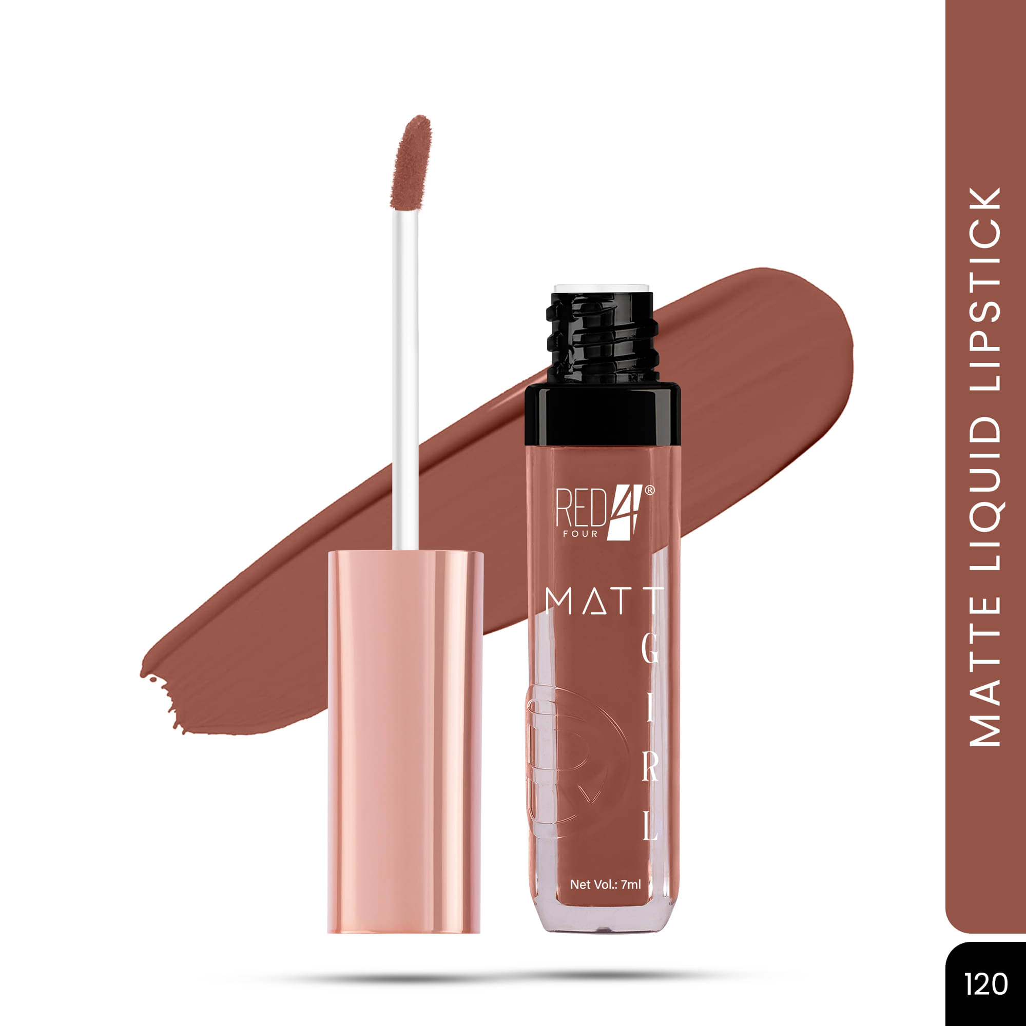     			RED 4 Nude Matte Long Lasting Liquid Lipstick ( Pack of 1 )