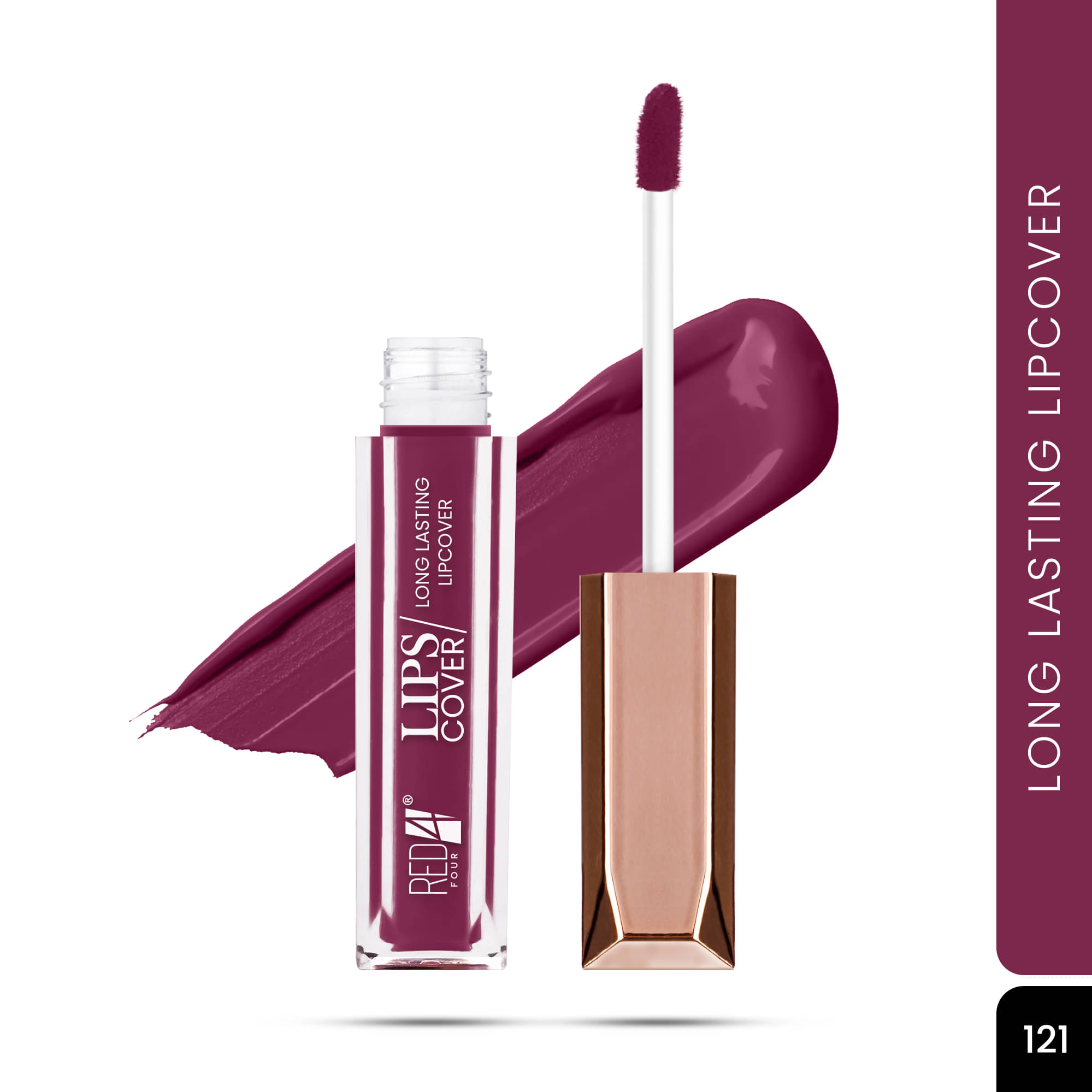     			RED 4 Purple Matte Transferproof Liquid Lipstick ( Pack of 1 )
