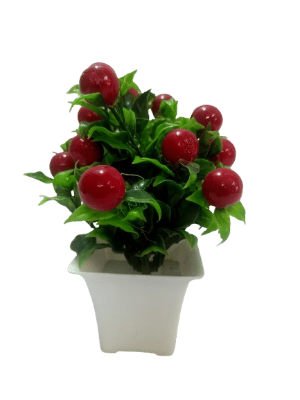     			SRI SAINATH Enterprises Flower Pot, Cherries Artificial Plant. Height 6 in
