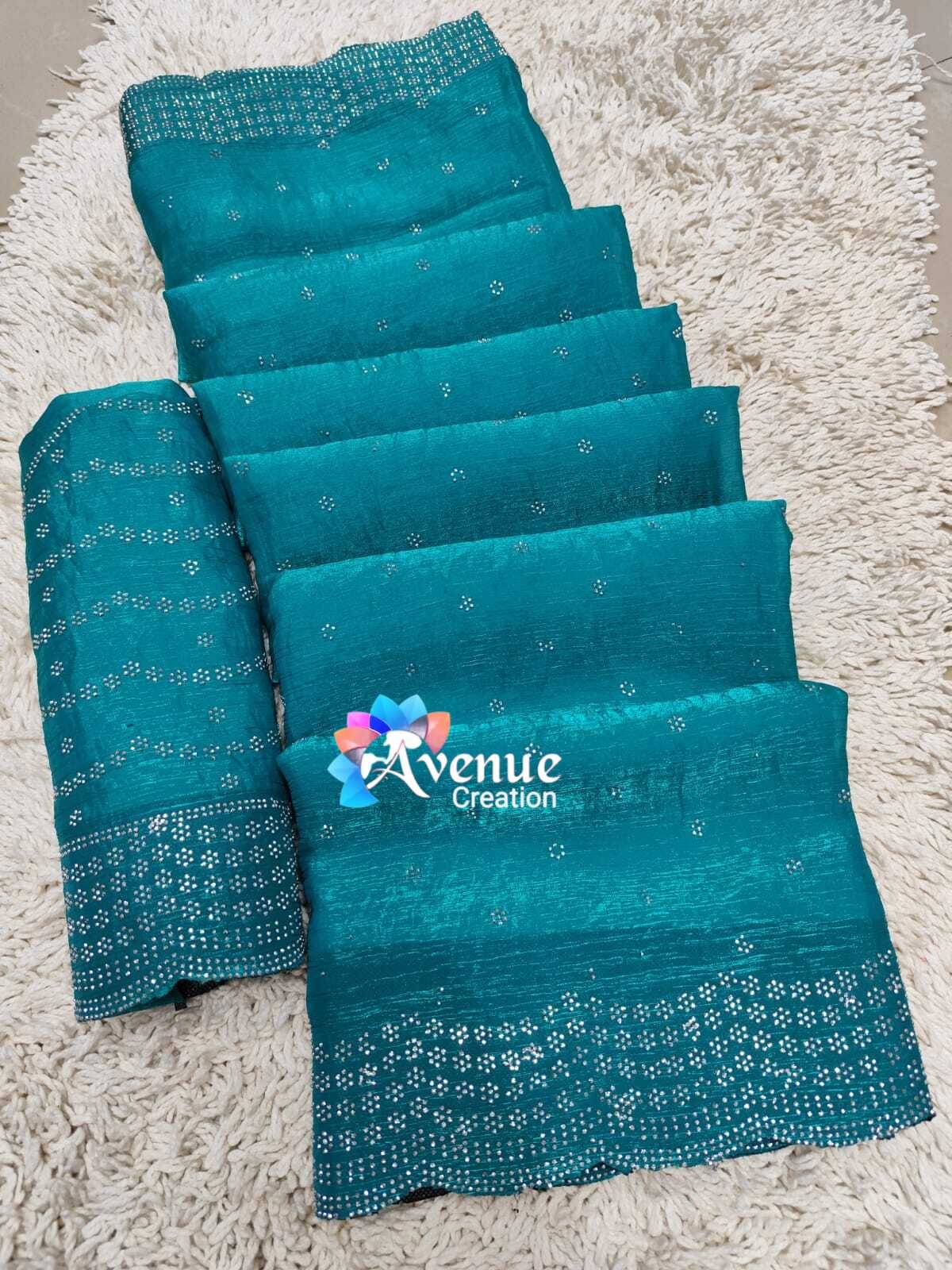     			Sareez House Silk Blend Solid Regular Saree With Unstitched Blouse Piece ( Rama )