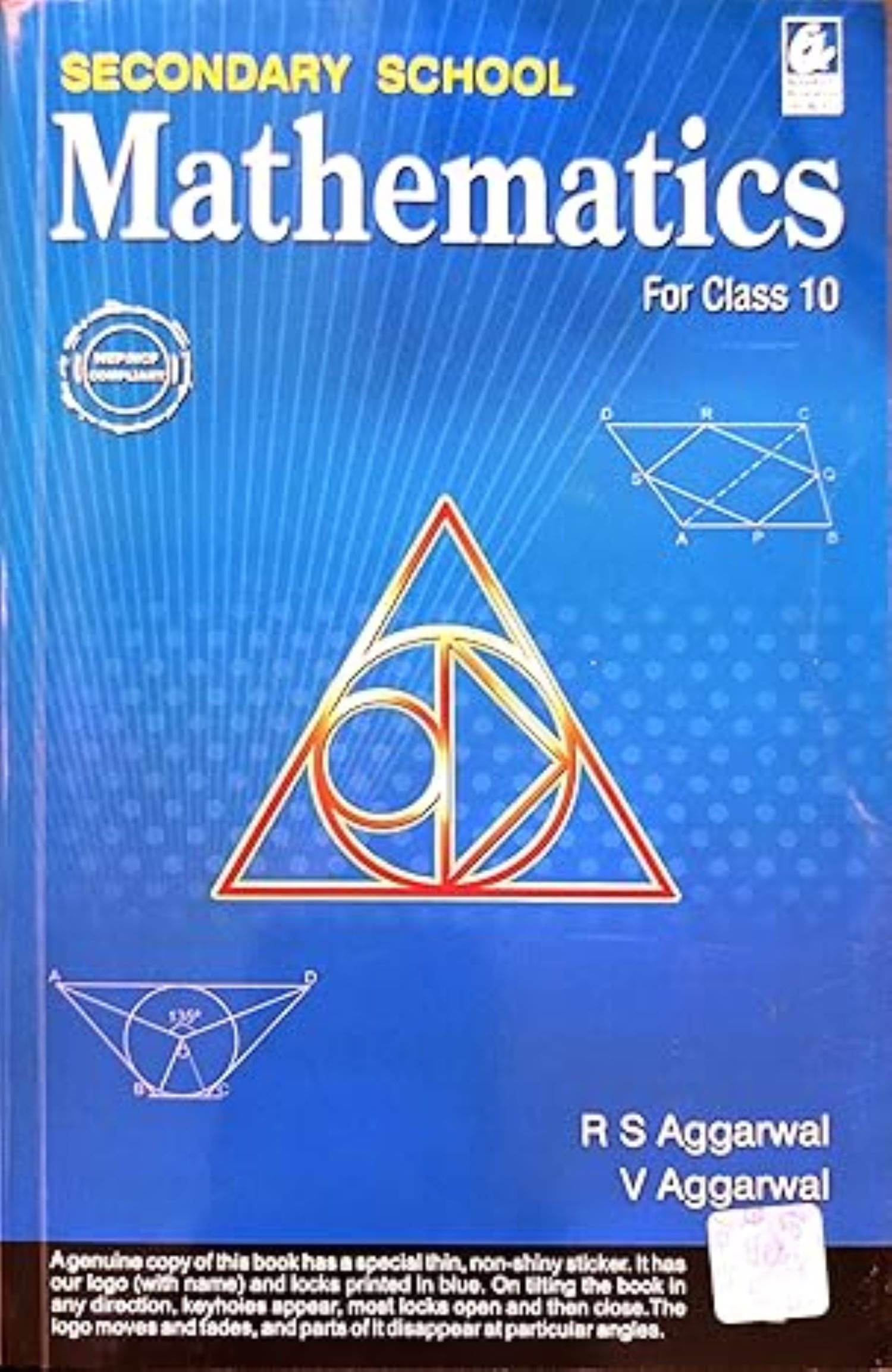     			Secondary School Mathematics for Class 10 - CBSE - by R.S. Aggarwal Examination 2025-26