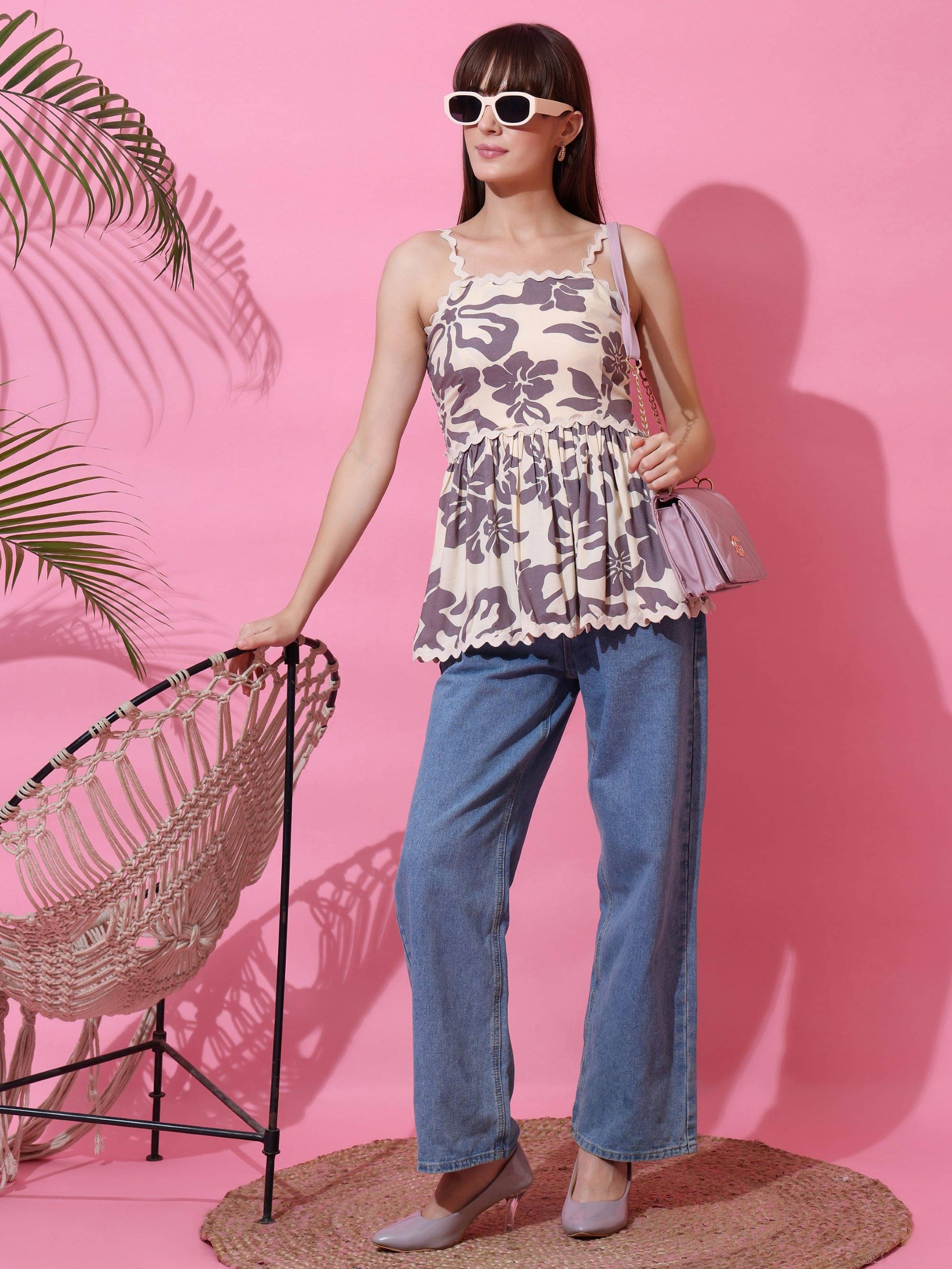     			Sheetal associates Women's Cotton Peplum Top ( Purple )