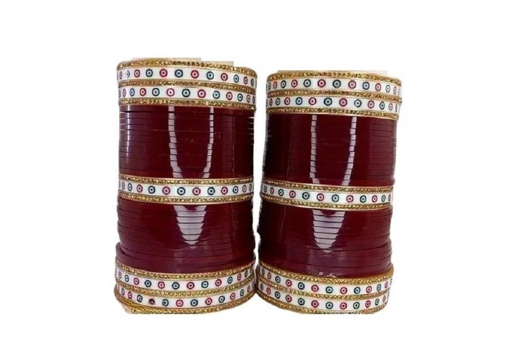     			Shiv Supplier Maroon Bangle Set ( Pack of 56 )
