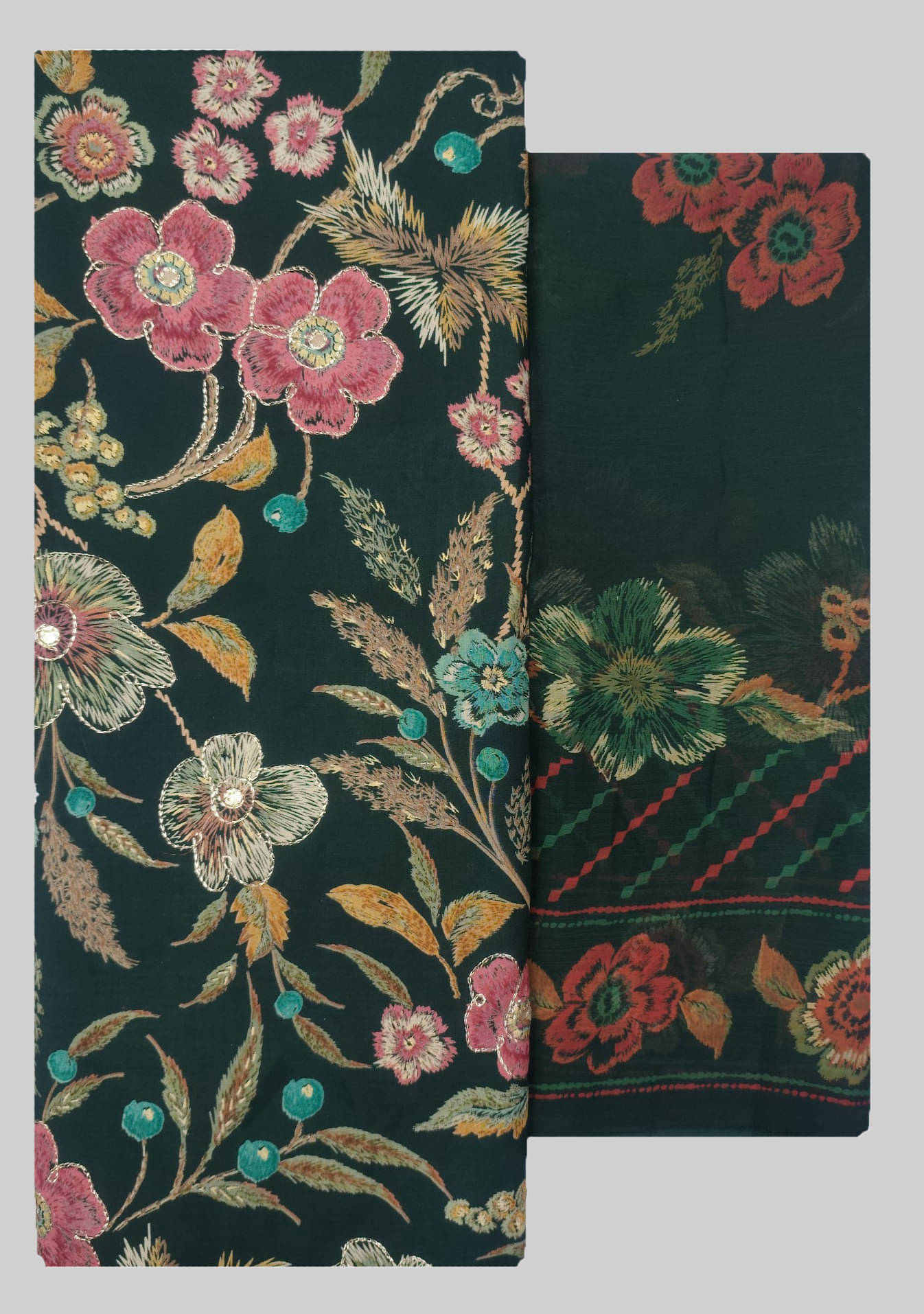 Soul Essence Women Cotton Unstitched Dress Material ( Green ) Soul Essence Women Cotton Unstitched Dress Material ( Green )