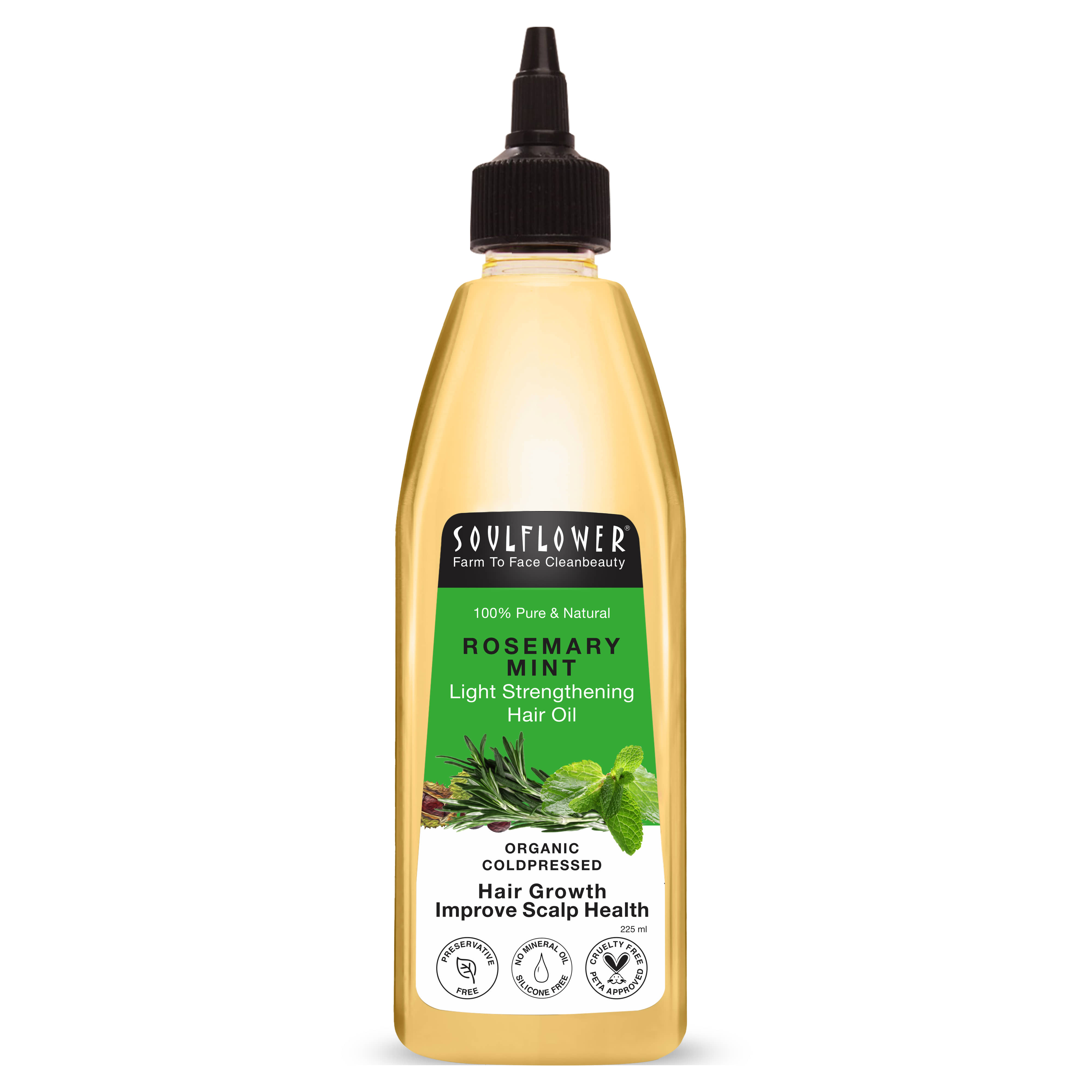 Soulflower Rosemary Mint Light Hair Strengthening Oil (225 ml)