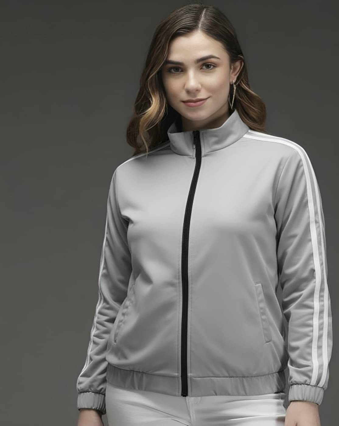     			THECLASSICTOGS - Polyester Blend Grey Bomber Jackets Pack of 1