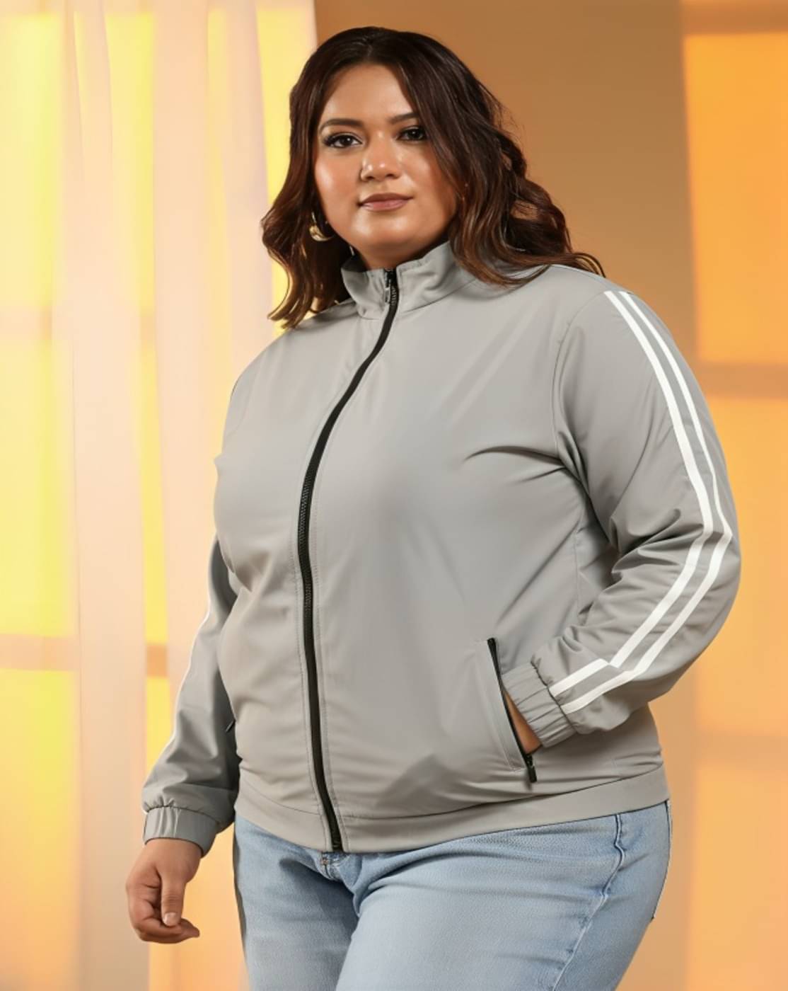     			THECLASSICTOGS - Polyester Blend Grey Bomber Jackets Pack of 1