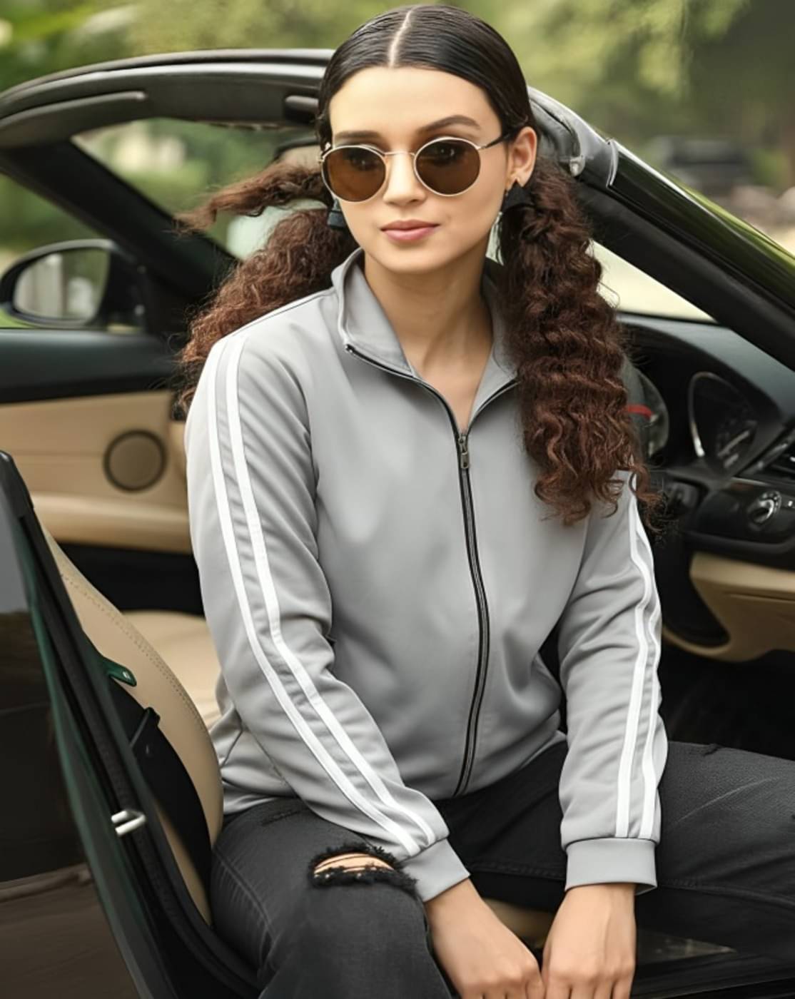 THECLASSICTOGS - Polyester Blend Grey Bomber Jackets Pack of 1 THECLASSICTOGS - Polyester Blend Grey Bomber Jackets Pack of 1