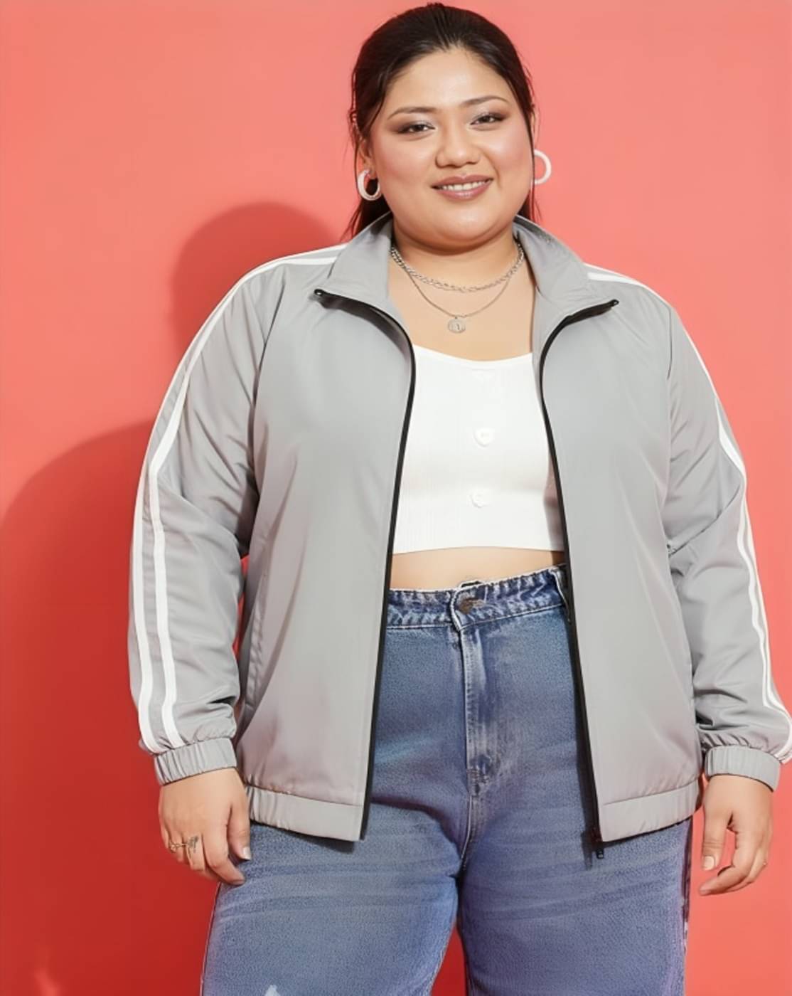     			THECLASSICTOGS - Polyester Blend Grey Bomber Jackets Pack of 1
