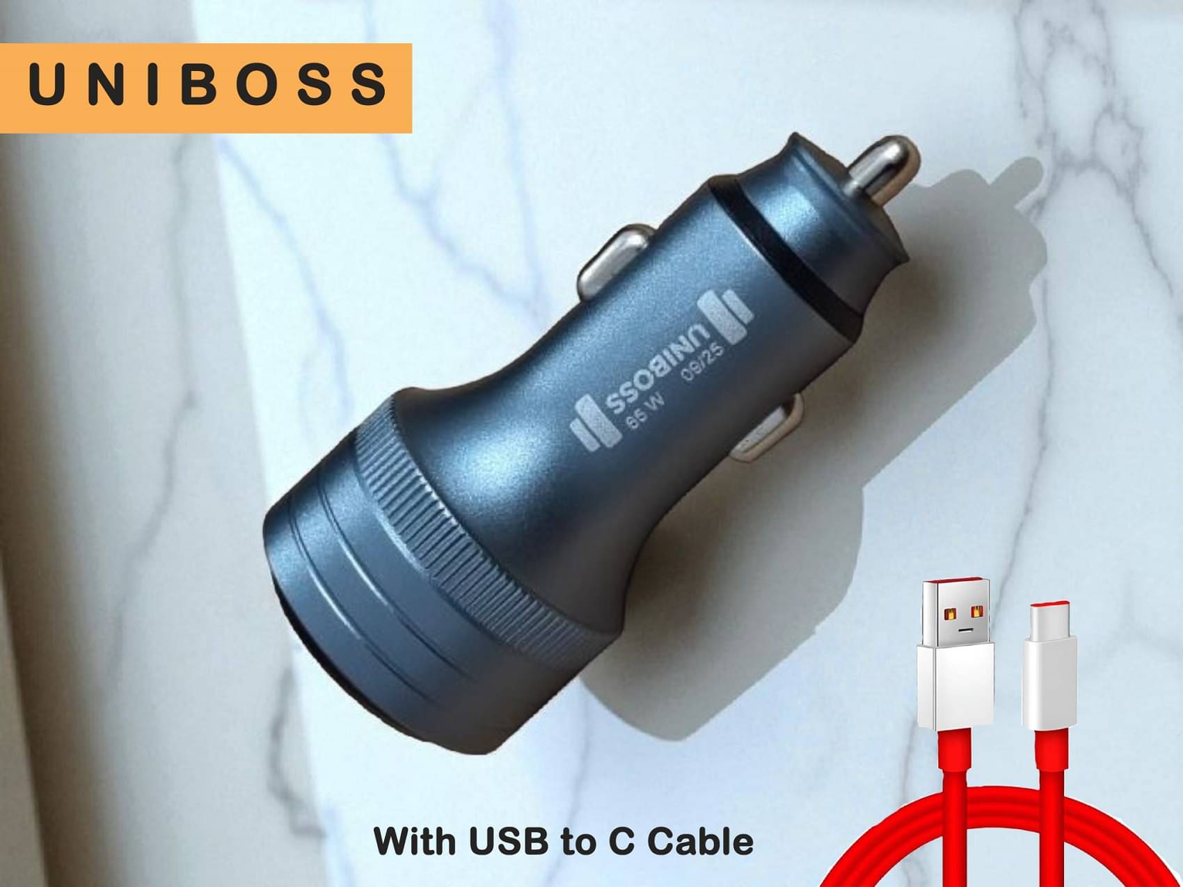     			UniBoss Car Mobile Charger 65W Fast & Turbo Grey