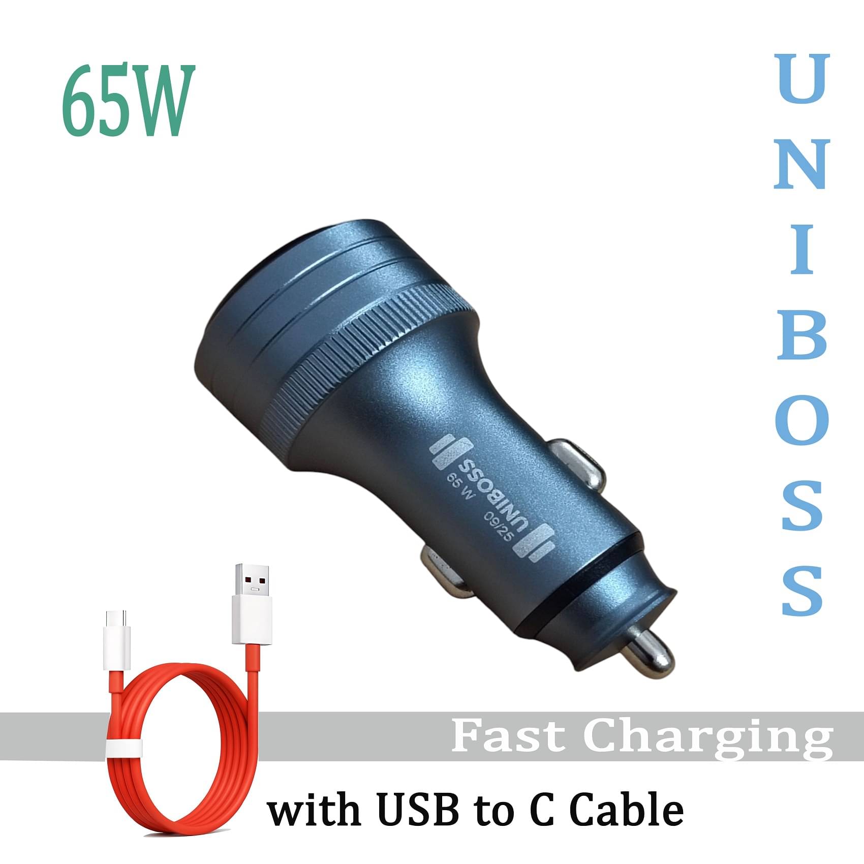 UniBoss Car Mobile Charger 65W Fast & Turbo Grey     			UniBoss Car Mobile Charger 65W Fast & Turbo Grey