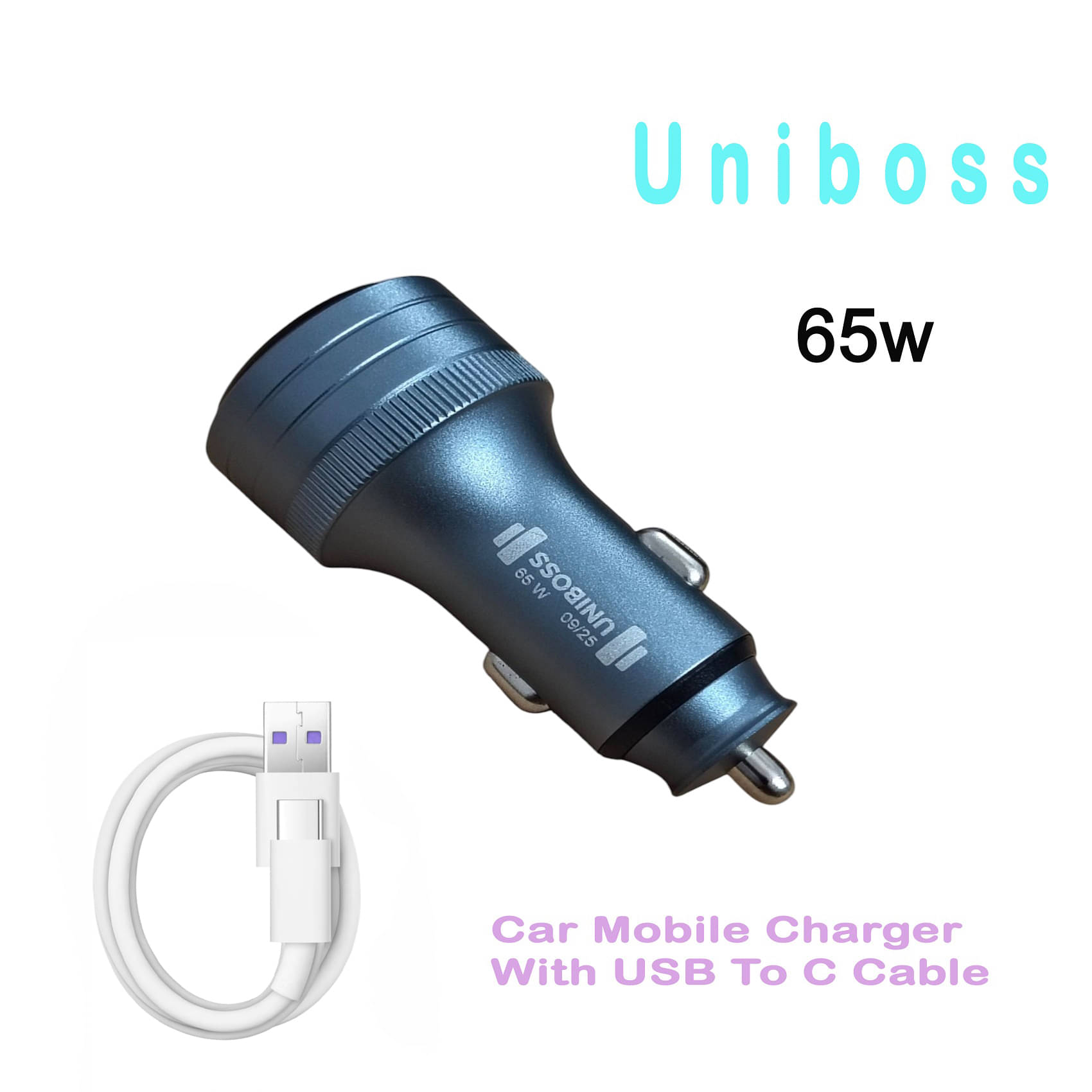     			UniBoss Car Mobile Charger 65W Fast & Turbo Grey