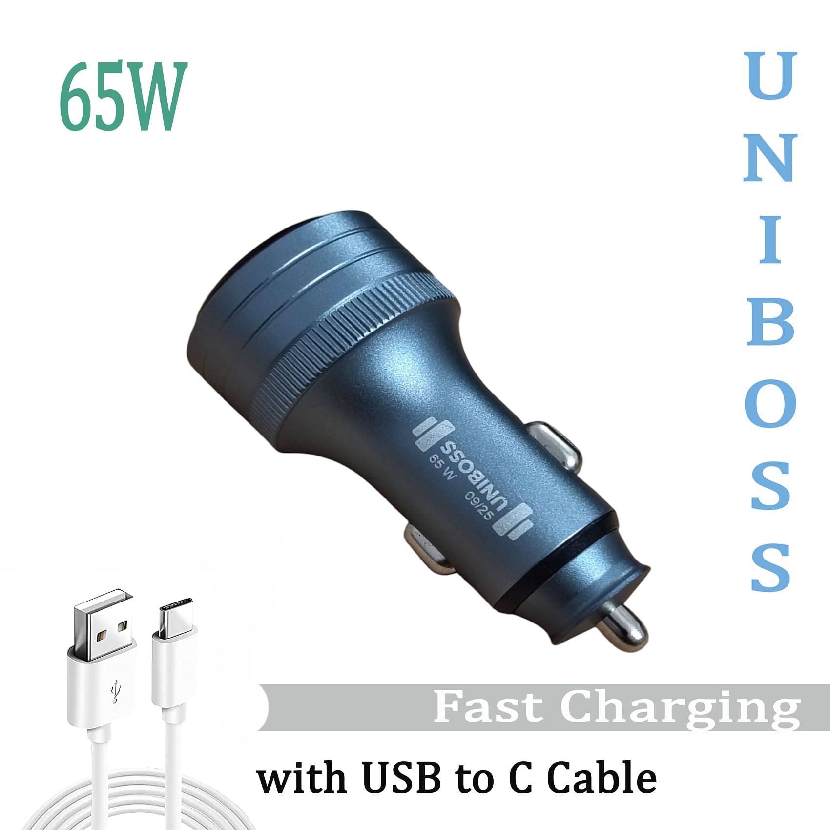     			UniBoss Car Mobile Charger 65W Fast & Turbo Grey