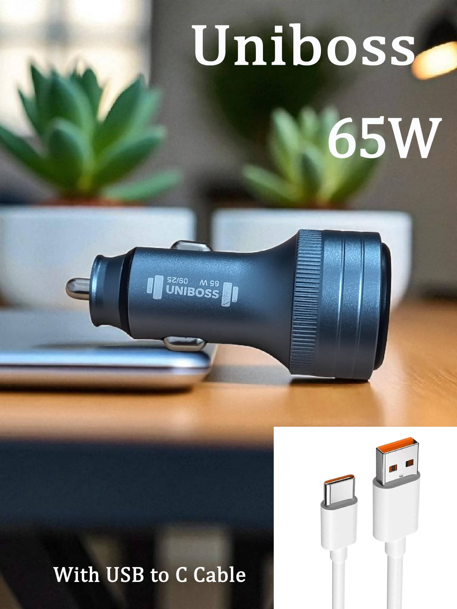     			UniBoss Car Mobile Charger 65W Fast & Turbo Grey