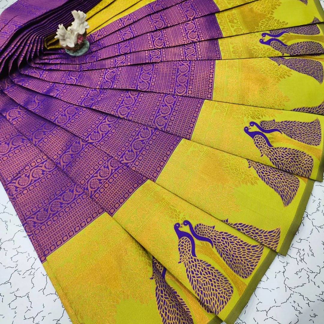     			Vastukala Silk Woven Kanjeevaram Sarees With Unstitched Blouse Piece ( Blue )