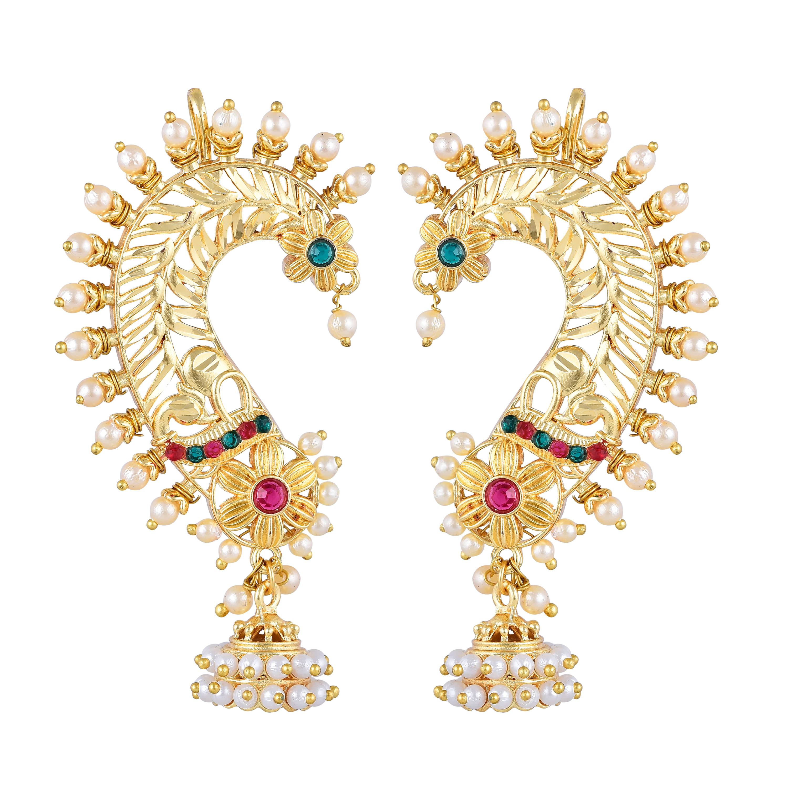     			Vighnaharta Golden EarCuff Earrings ( Pack of 1 )