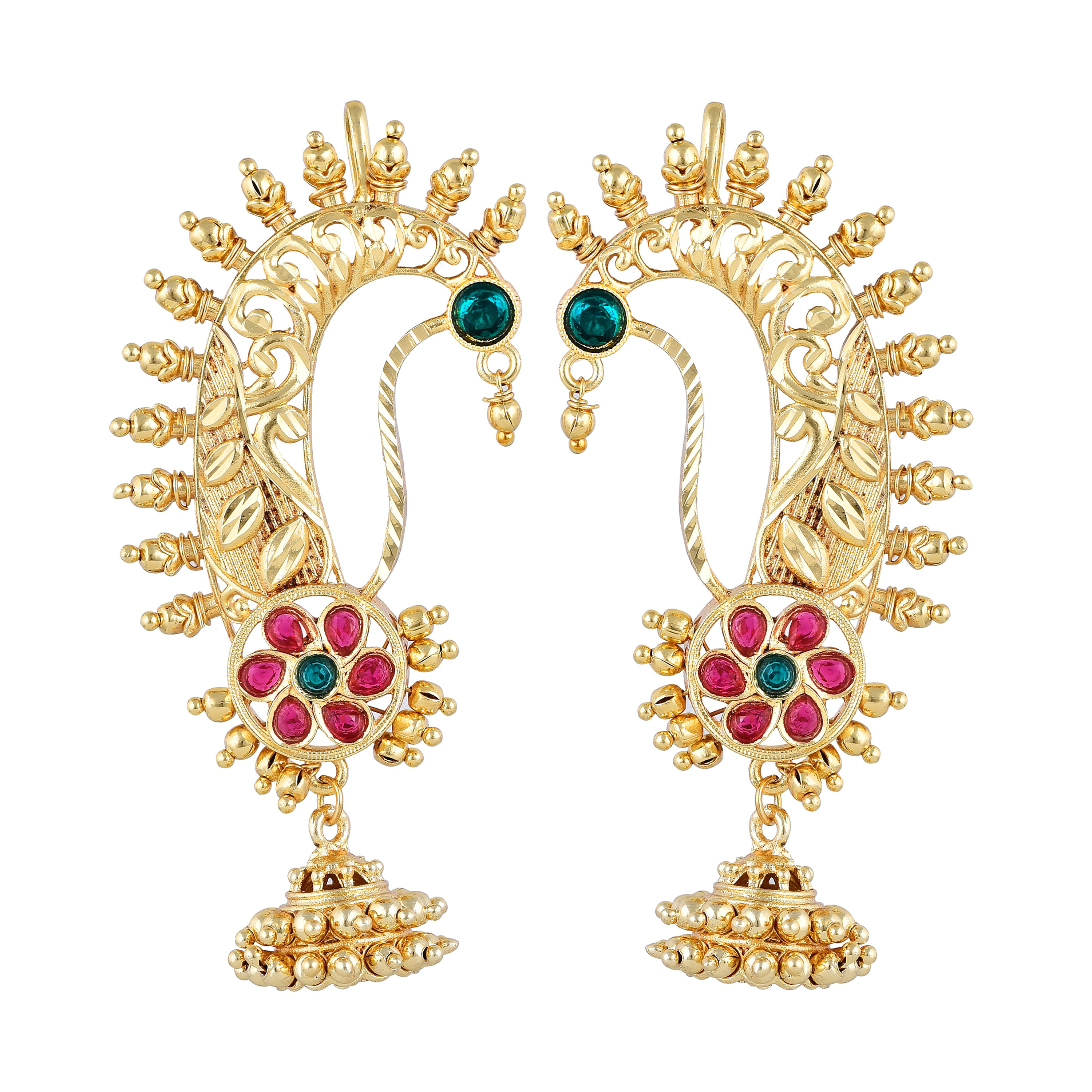     			Vighnaharta Golden EarCuff Earrings ( Pack of 1 )