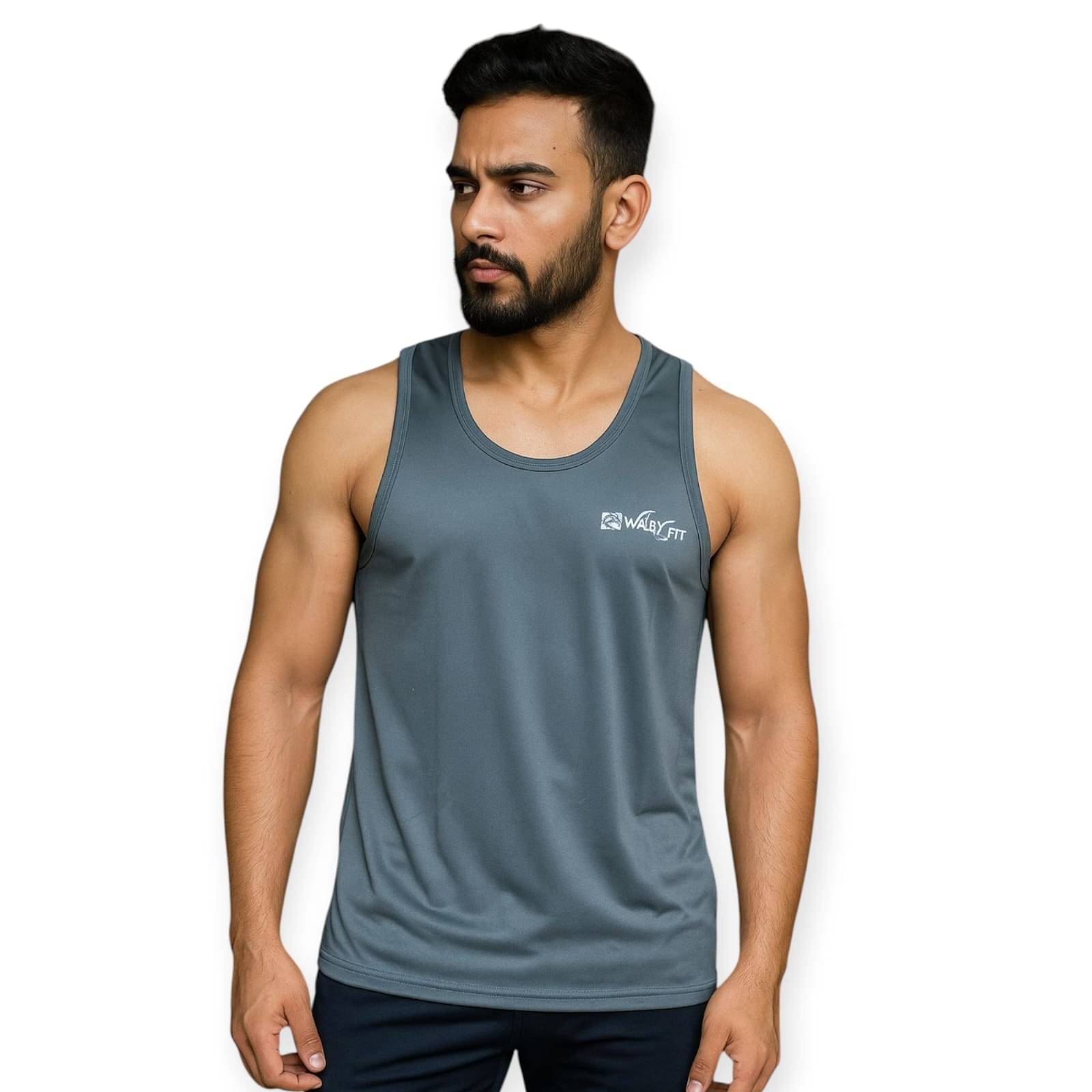 WHEY FIT Pack of 1 Polyester Basic Vest For Men ( Dark grey ) WHEY FIT Pack of 1 Polyester Basic Vest For Men ( Dark grey )