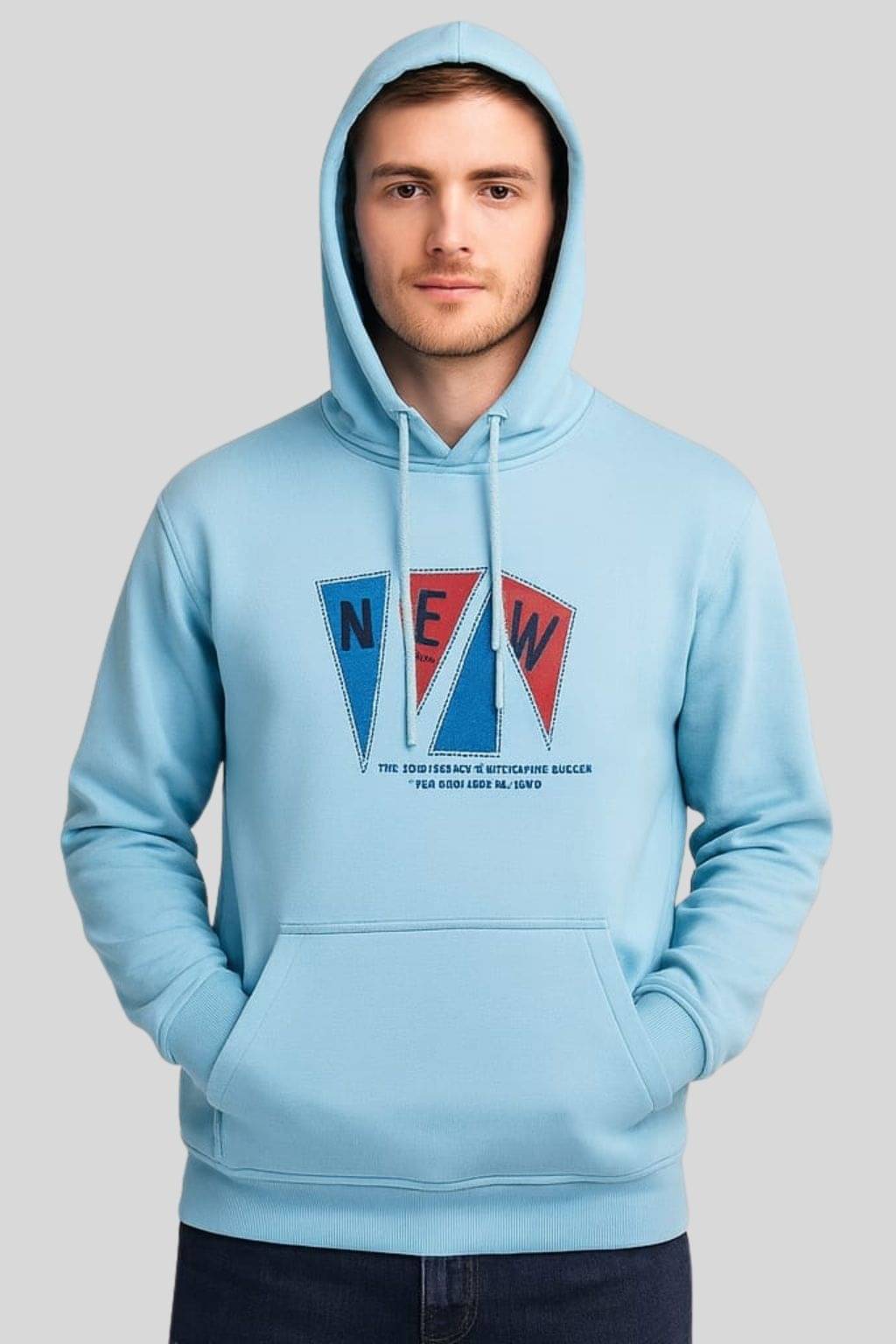 WILD ELEPHANT Polyester Hooded Men's Sweatshirt - Light Blue ( Pack of 1 ) WILD ELEPHANT Polyester Hooded Men's Sweatshirt - Light Blue ( Pack of 1 )