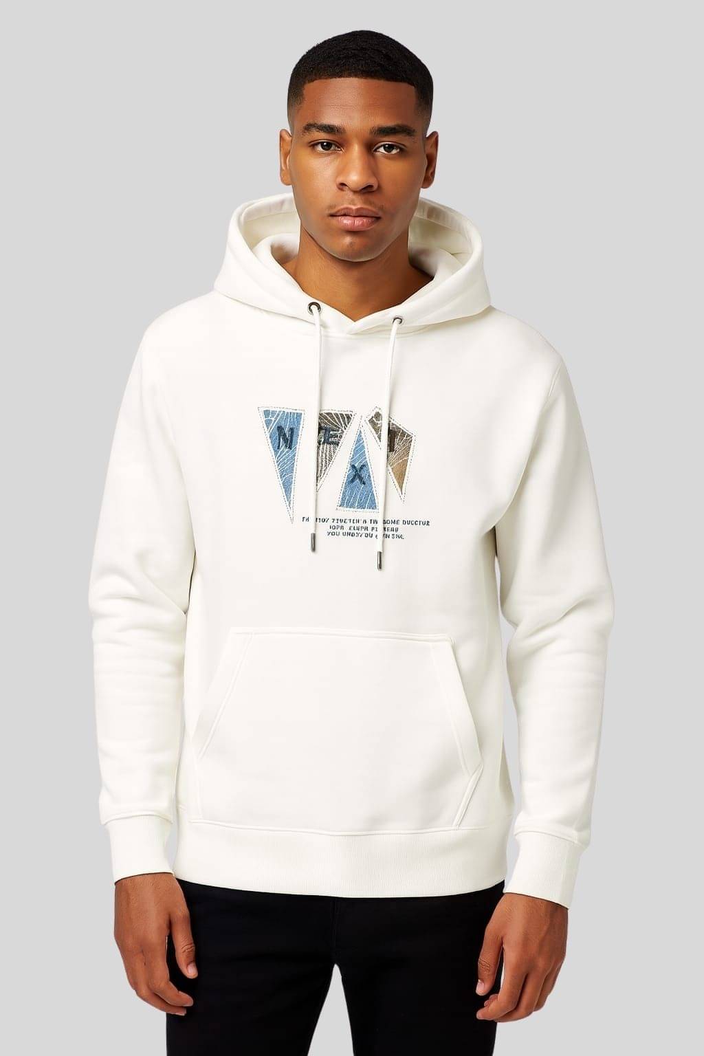 WILD ELEPHANT Polyester Hooded Men's Sweatshirt - White ( Pack of 1 ) WILD ELEPHANT Polyester Hooded Men's Sweatshirt - White ( Pack of 1 )