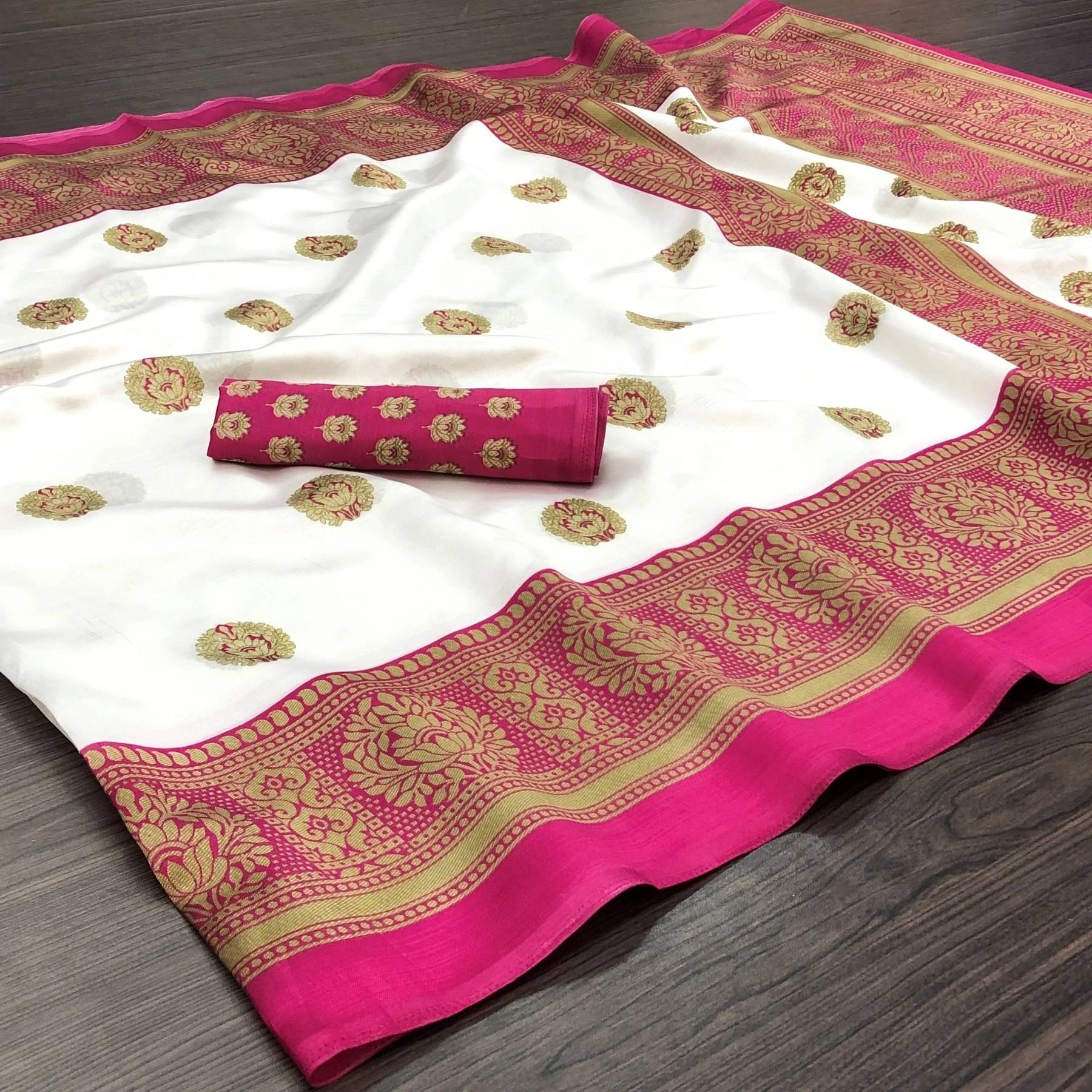     			Yashika Art Silk Printed Mysore Silk Sarees With Unstitched Blouse Piece ( Pink )