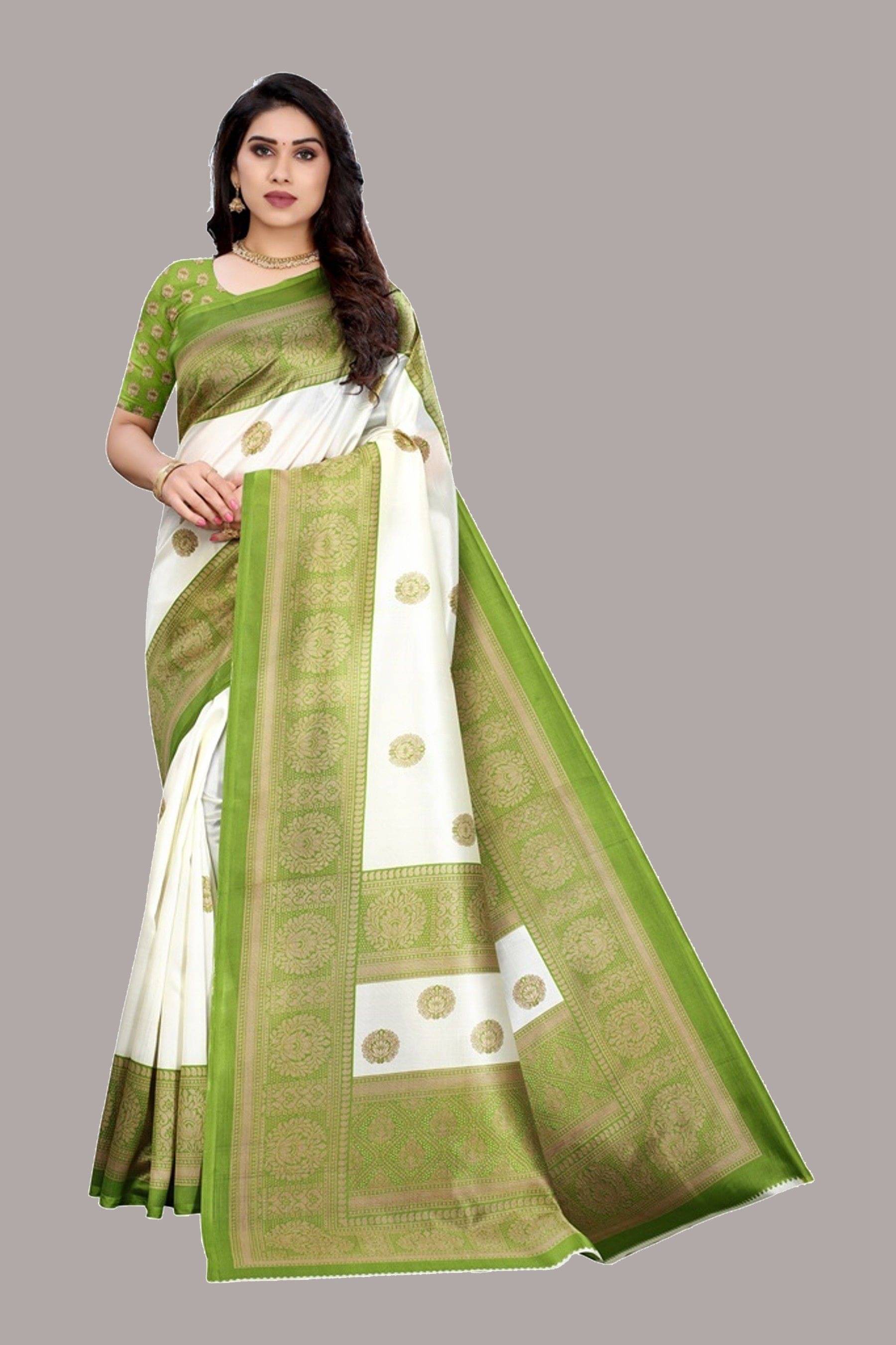     			Yashika Art Silk Printed Mysore Silk Sarees With Unstitched Blouse Piece ( Multicolor )