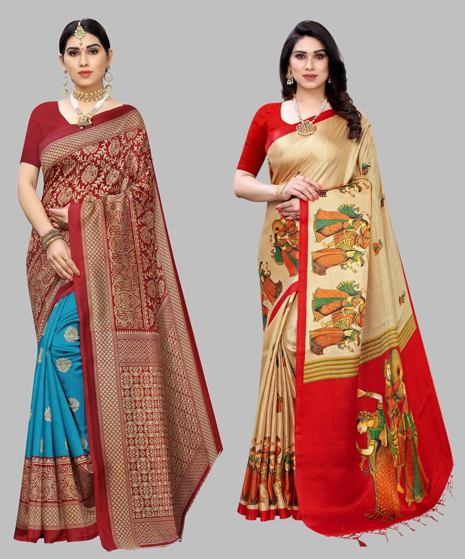     			Yashika Art Silk Printed Regular Saree With Unstitched Blouse Piece ( Light Green )