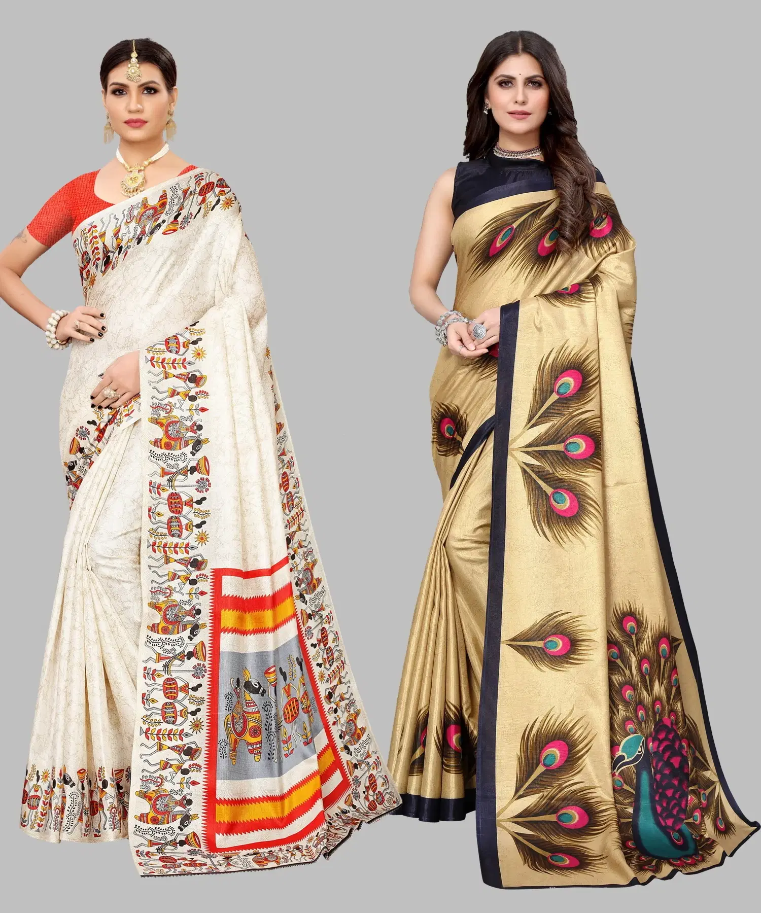 Yashika Art Silk Printed Regular Saree With Unstitched Blouse Piece ( Multicolor ) Yashika Art Silk Printed Regular Saree With Unstitched Blouse Piece ( Multicolor )