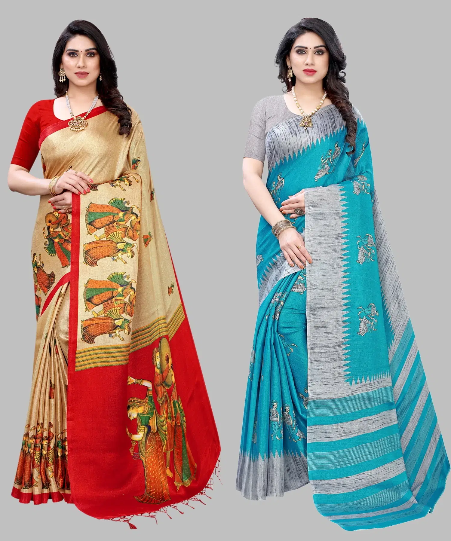 Yashika Art Silk Printed Regular Saree With Unstitched Blouse Piece ( Brown ) Yashika Art Silk Printed Regular Saree With Unstitched Blouse Piece ( Brown )
