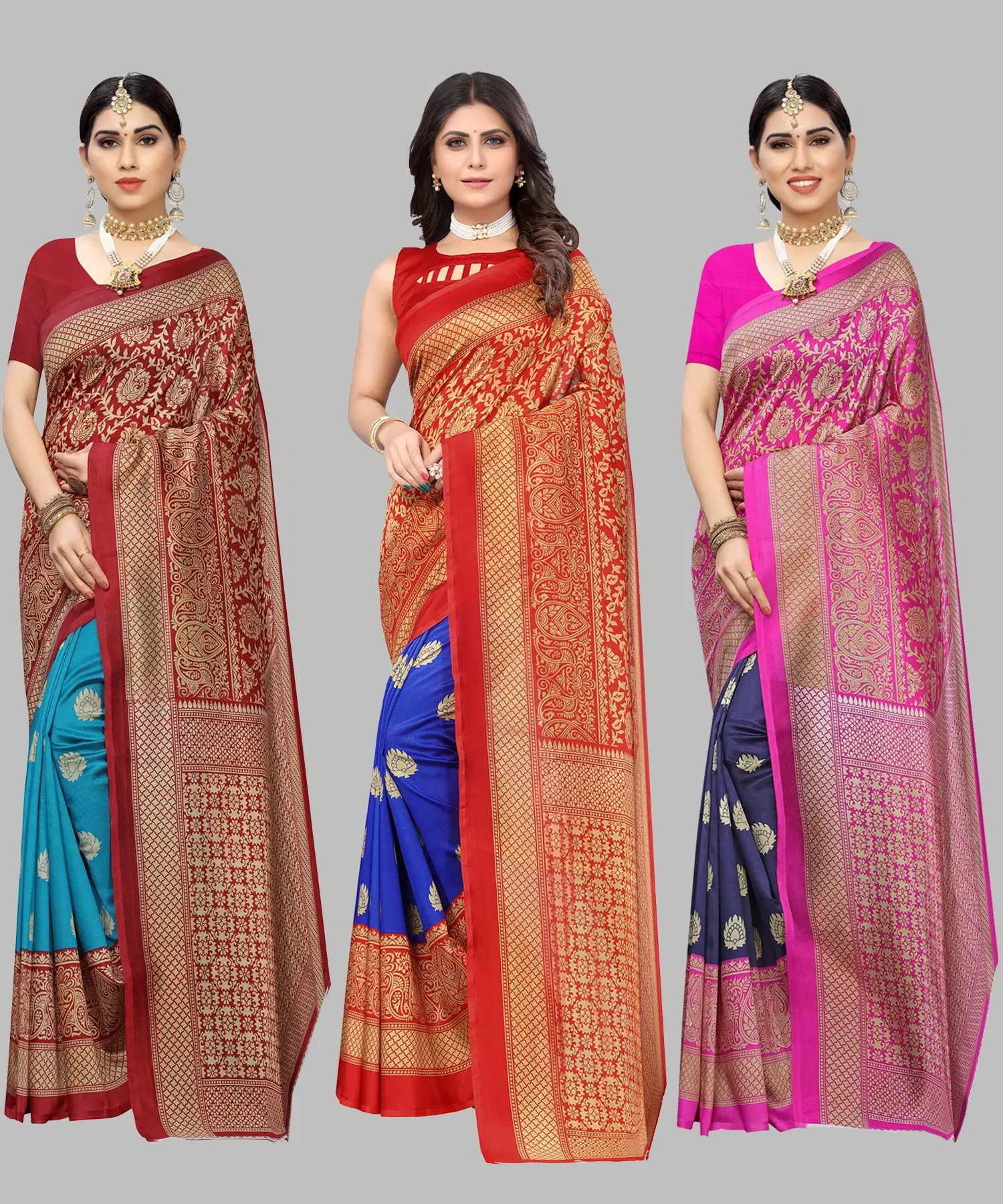     			Yashika Art Silk Printed Regular Saree With Unstitched Blouse Piece ( Multicolor )