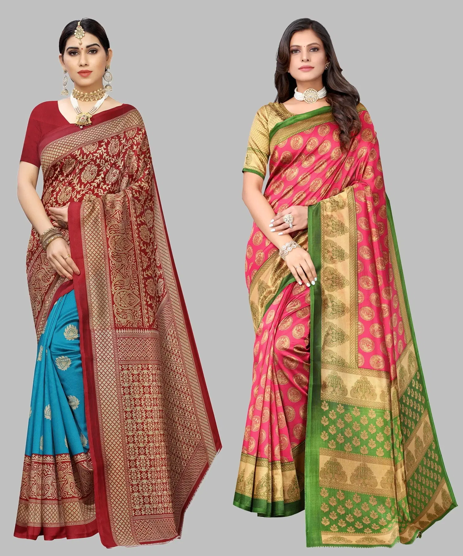     			Yashika Art Silk Printed Regular Saree With Unstitched Blouse Piece ( Light Green )