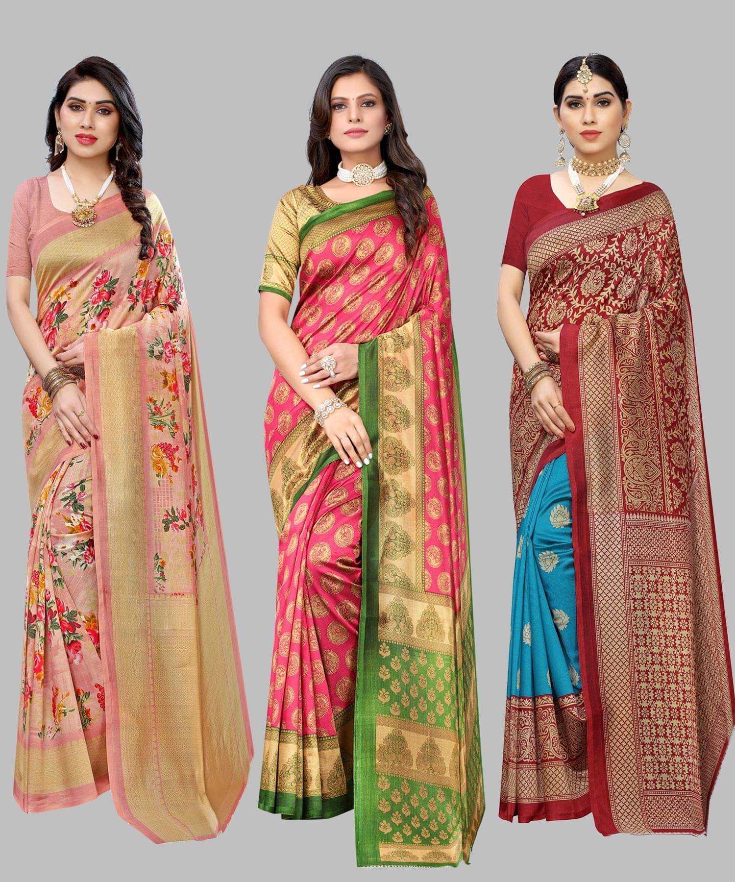     			Yashika Art Silk Printed Regular Saree With Unstitched Blouse Piece ( Orange )