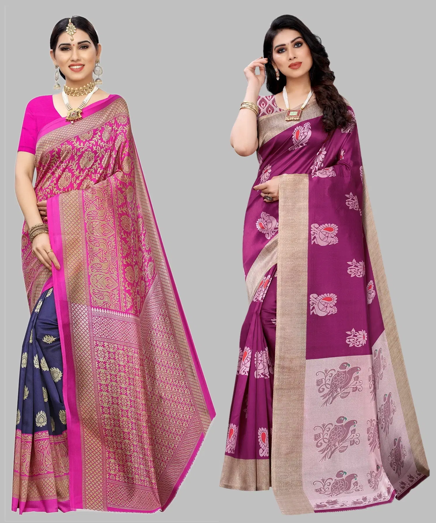 Yashika Art Silk Printed Regular Saree With Unstitched Blouse Piece ( Blue )     			Yashika Art Silk Printed Regular Saree With Unstitched Blouse Piece ( Blue )