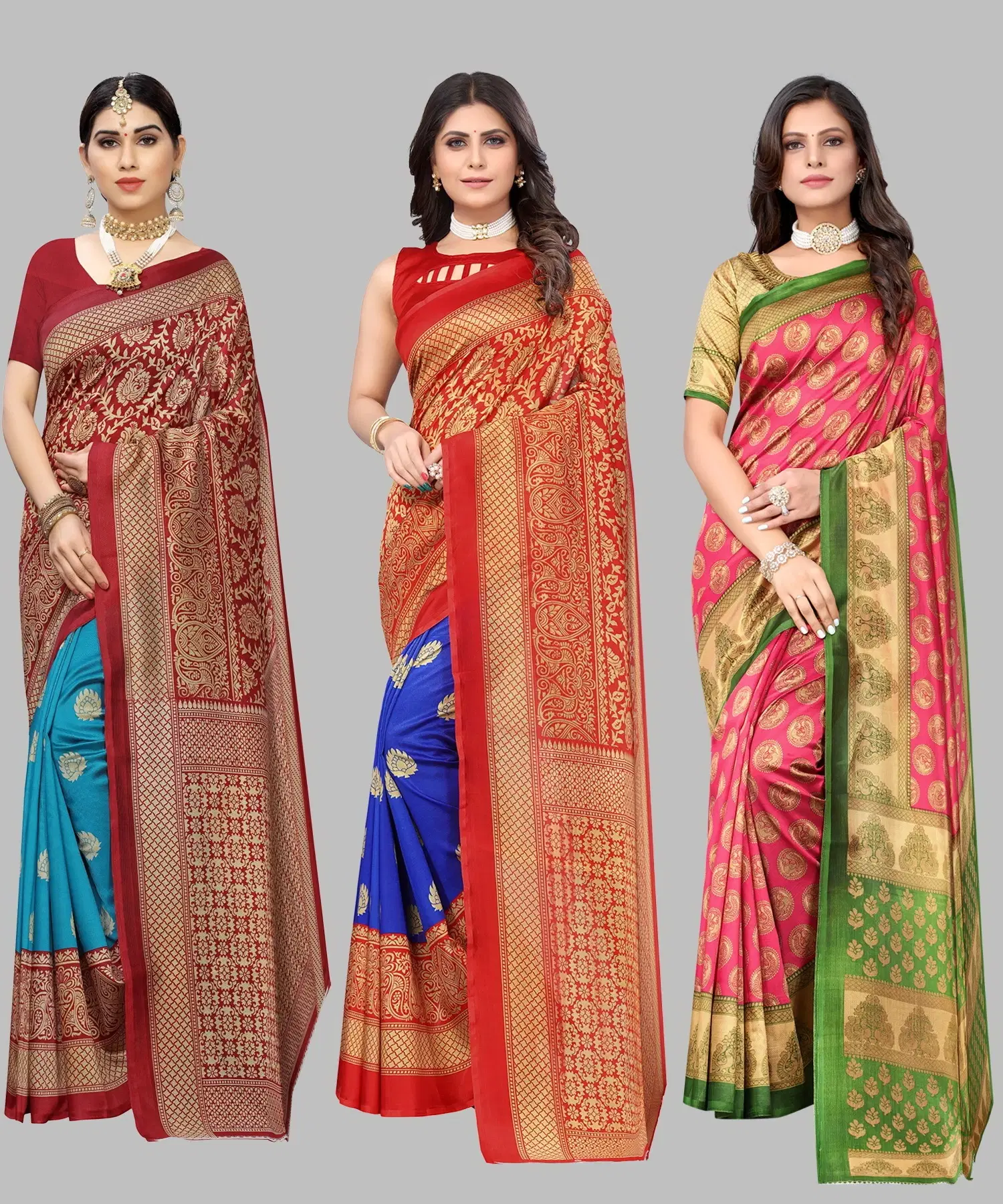     			Yashika Art Silk Printed Regular Saree With Unstitched Blouse Piece ( Light Green )