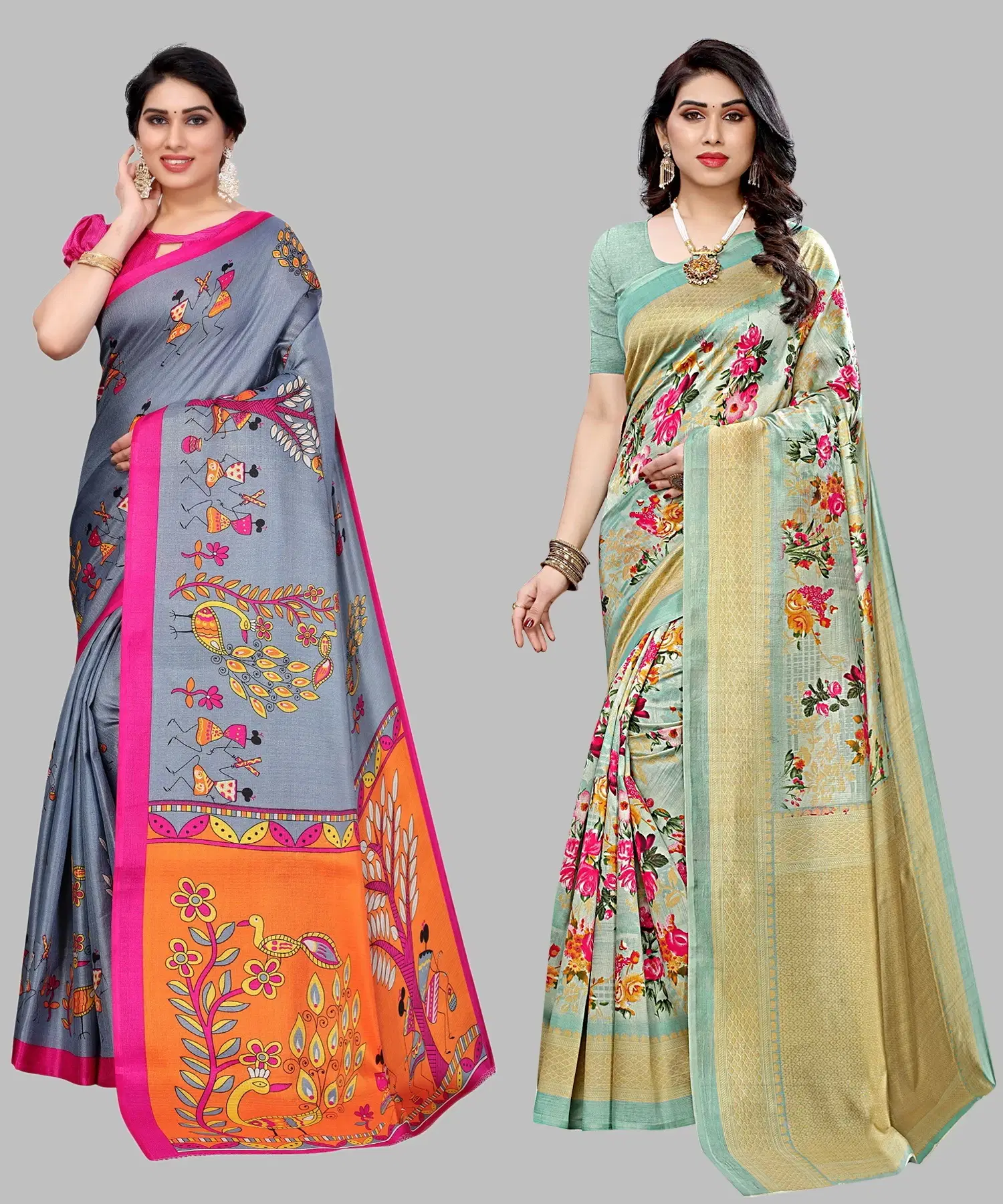     			Yashika Art Silk Self Design Regular Saree With Unstitched Blouse Piece ( Grey )
